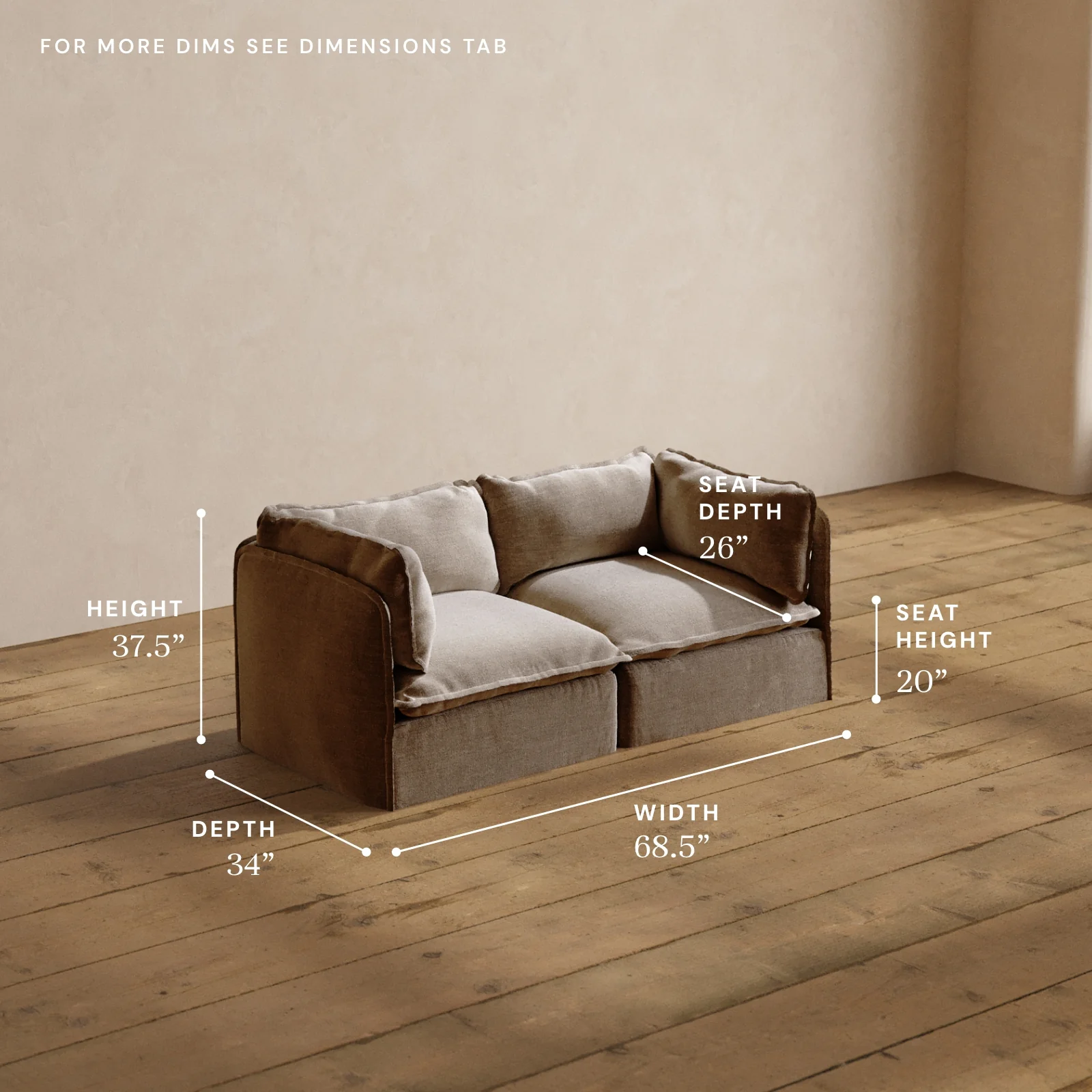 Modular Washable 2-Seater in Mist | Deluxe+ Seat | Cloud Pillow - Image 5