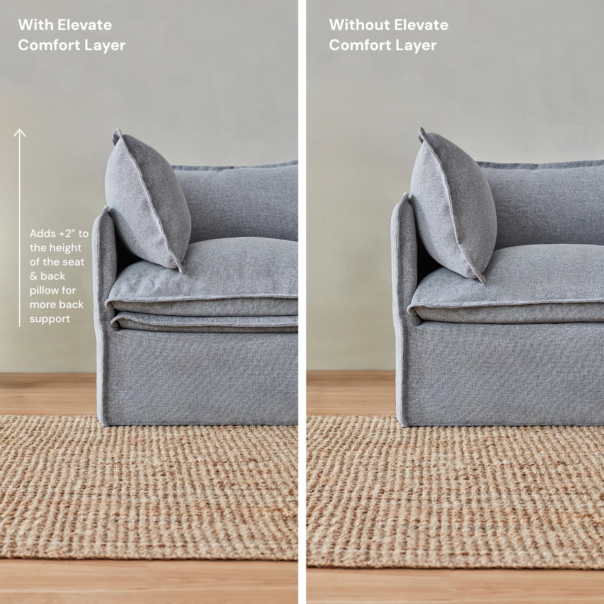 Elevate Comfort Layer for 7-Seater Open-Ends U-Sectional in Mist - Image 4