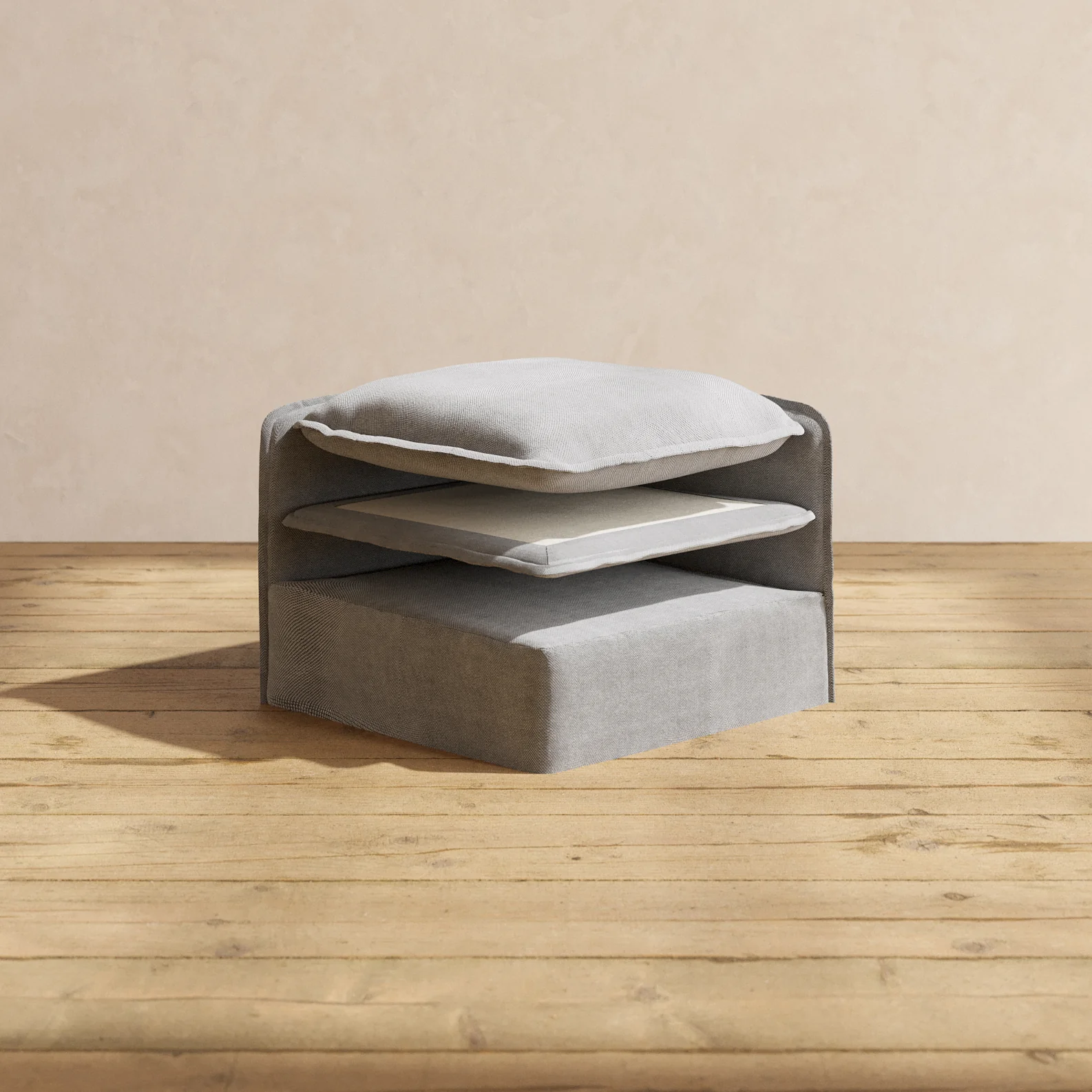 Elevate Comfort Layer Set for 3-Seater + Bench Ottoman | Plush Weave in Ash