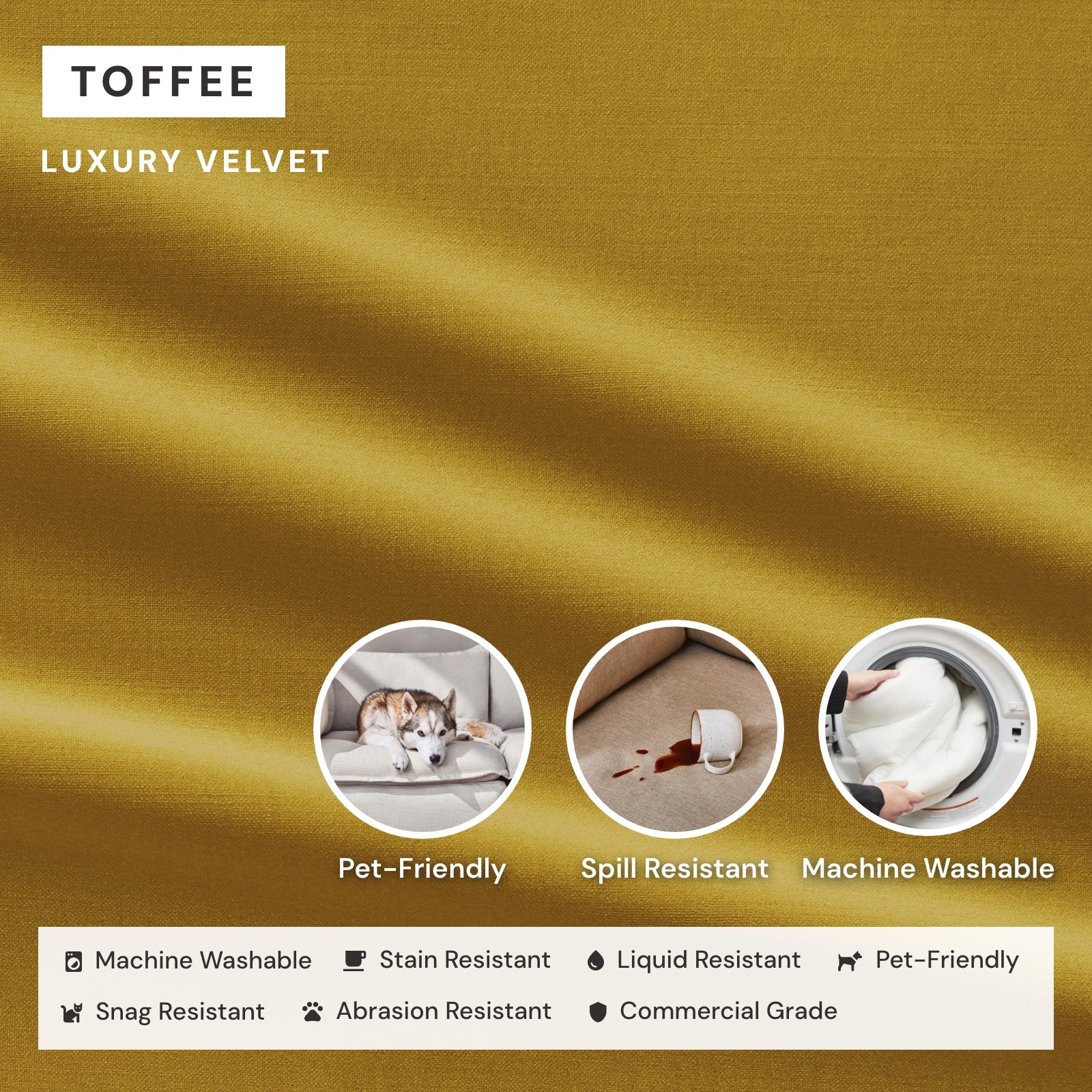 Elevate Comfort Layer Set for 3-Seater U-Sectional | Luxury Velvet in Toffee - Image 6