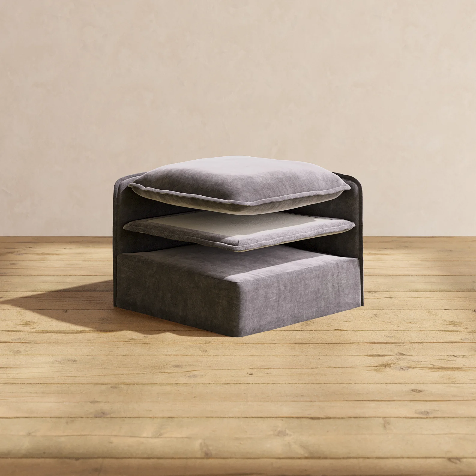 Elevate Comfort Layer Set for 4-Seater Sofa + Armchair Set | Luxury Velvet in Cinder