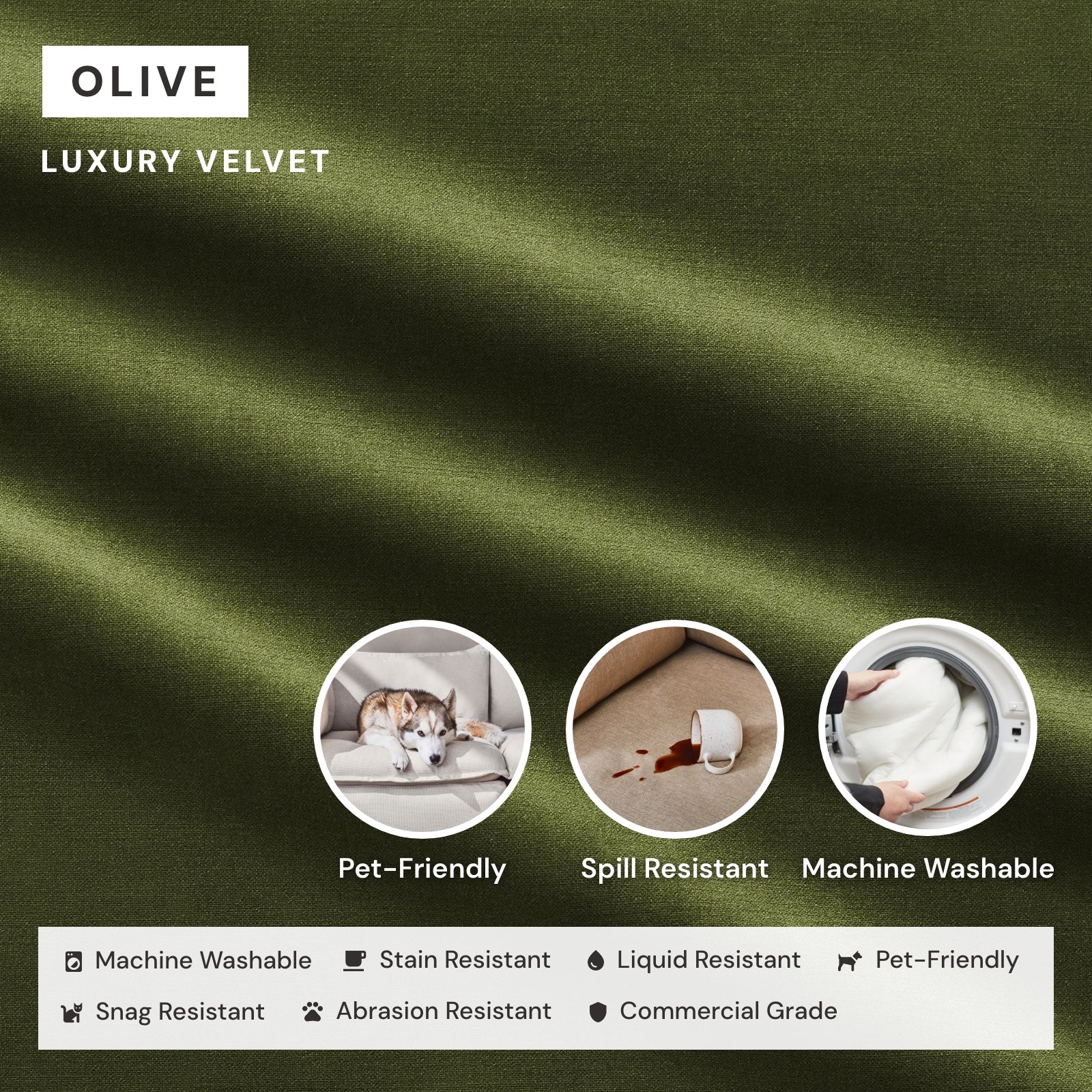 Elevate Comfort Layer Set for 4-Seater Sofa + Armchair Set | Luxury Velvet in Olive - Image 6
