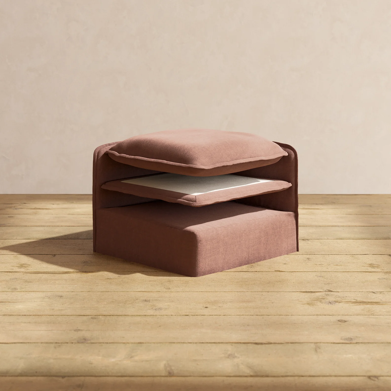Elevate Comfort Layer Set for 5-Seater Open-Ends Corner Sectional + Ottoman | Heirloom Velvet in Chestnut
