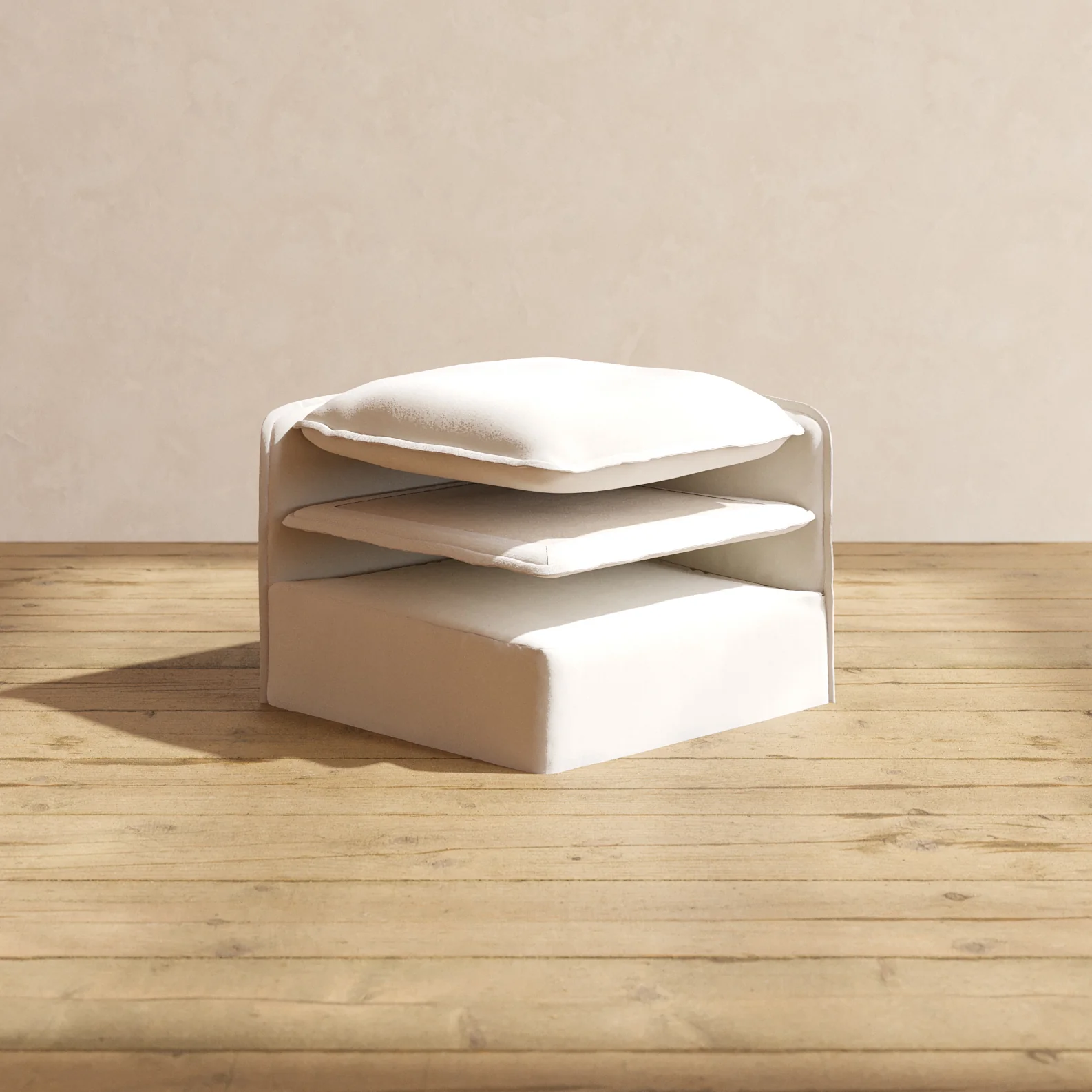 Elevate Comfort Layer Set for 7-Seater Open-Ends U-Sectional + Ottoman | Blended Weave in Flour