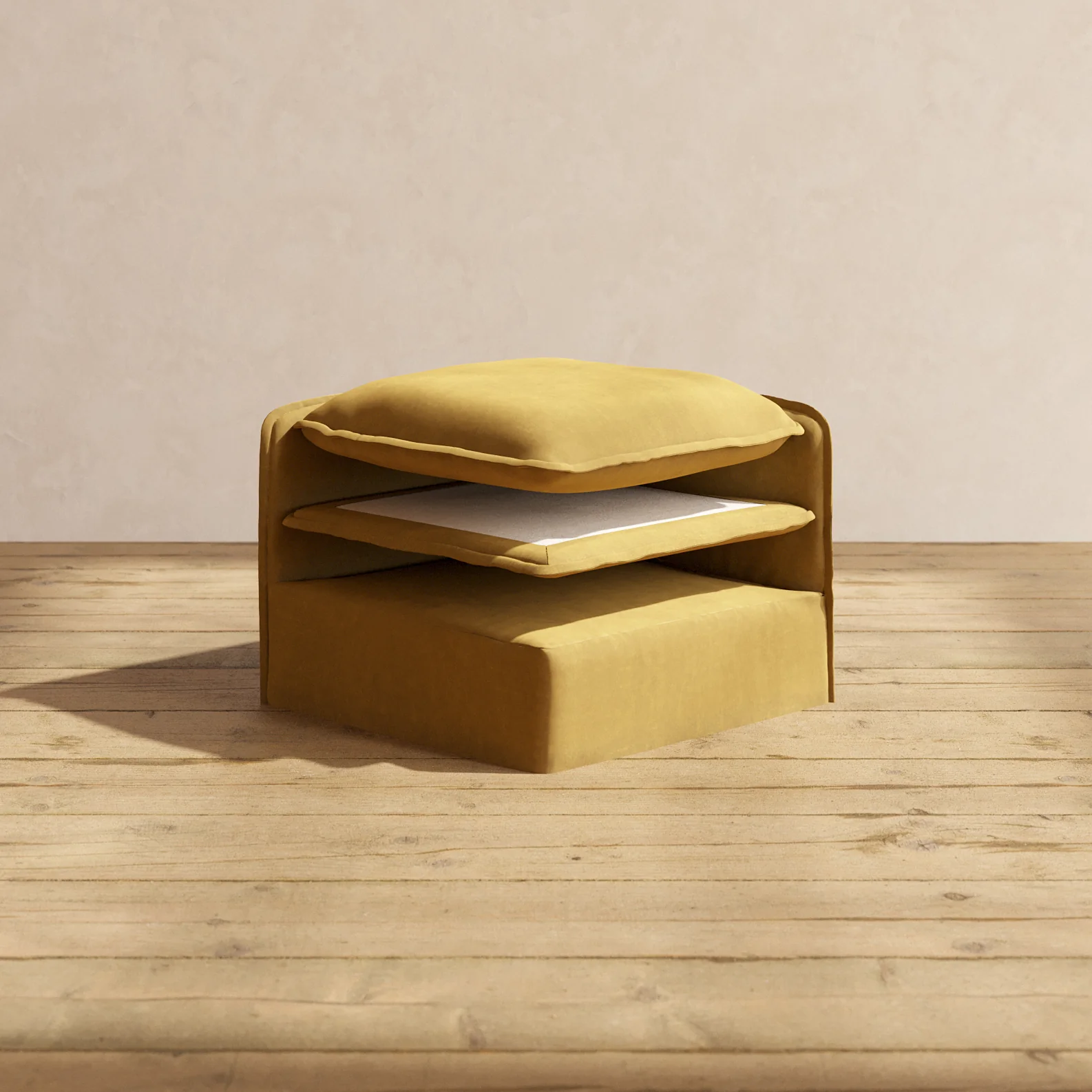 Elevate Comfort Layer Set for 8-Seater Open-Ends U-Sectional + Ottoman | Luxury Velvet in Toffee