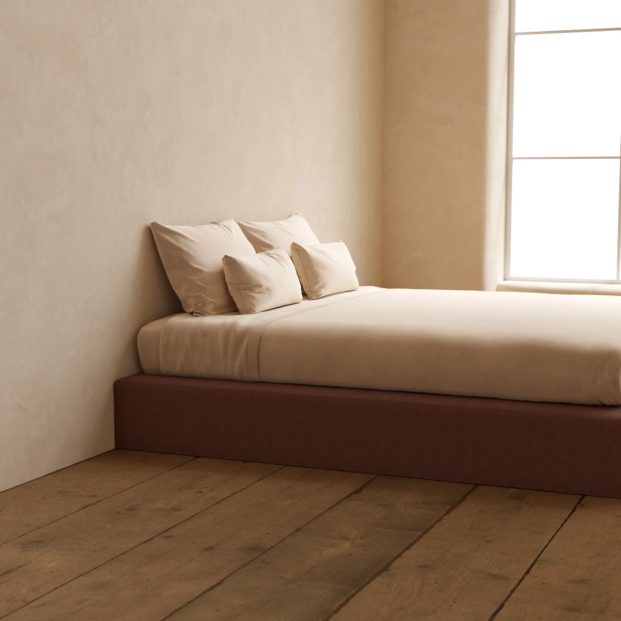 King Upholstered Platform Bed | Heirloom Velvet in Chestnut - Image 7