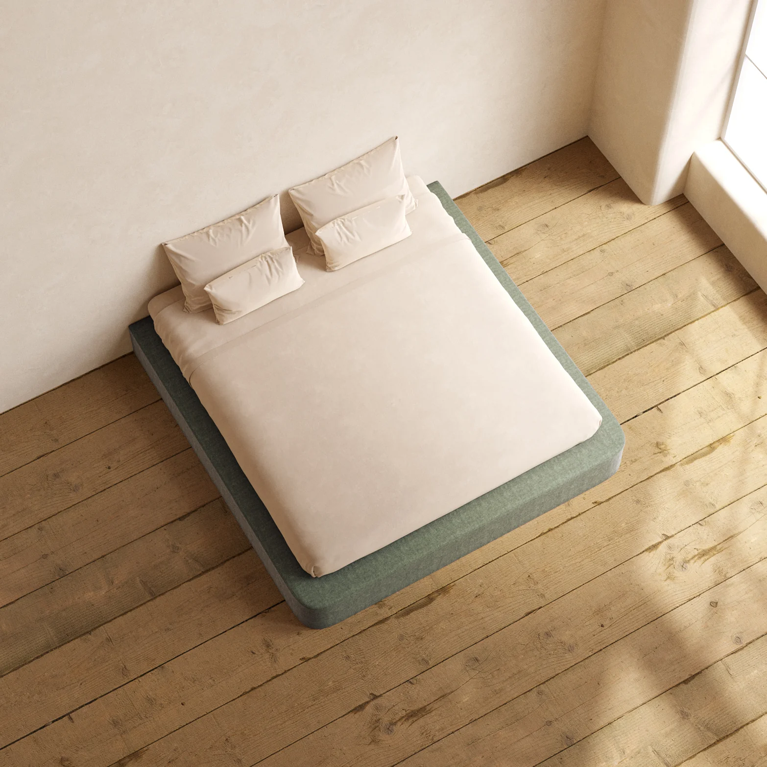 King Upholstered Platform Bed | Heirloom Velvet in Willow - Image 8