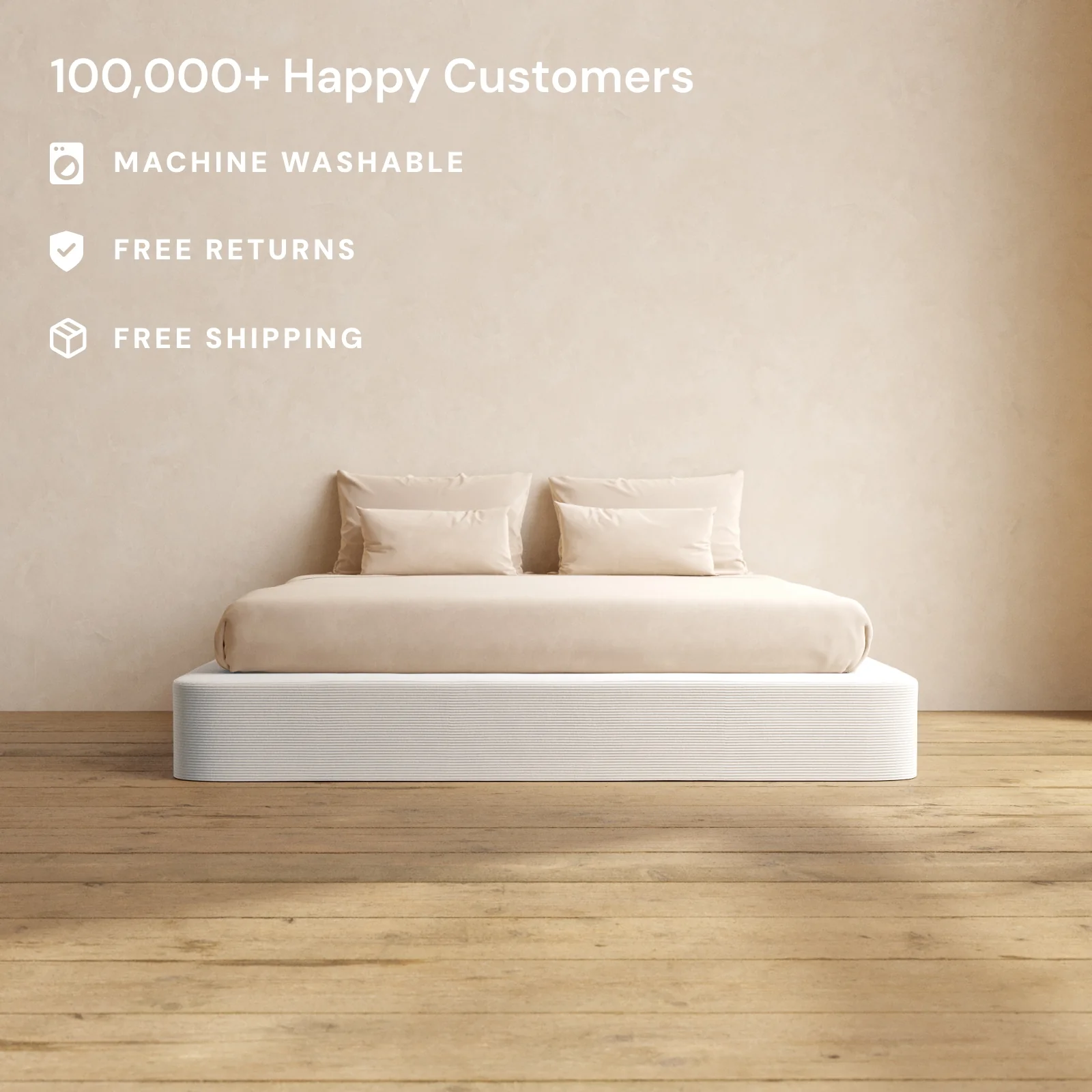 King Upholstered Platform Bed | Luxe Corduroy in Milk - Image 2