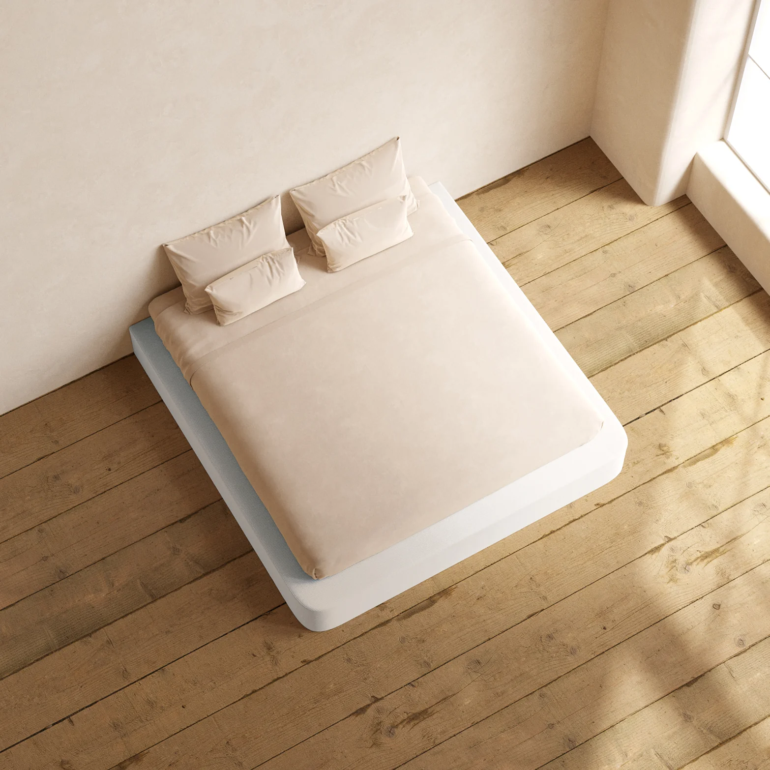 King Upholstered Platform Bed | Luxe Corduroy in Milk - Image 8