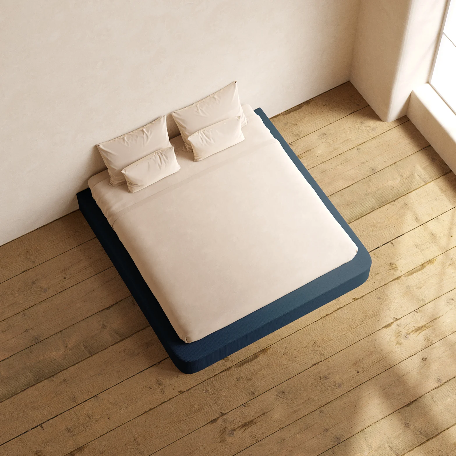 King Upholstered Platform Bed | Mizu Weave in Sumi - Image 8