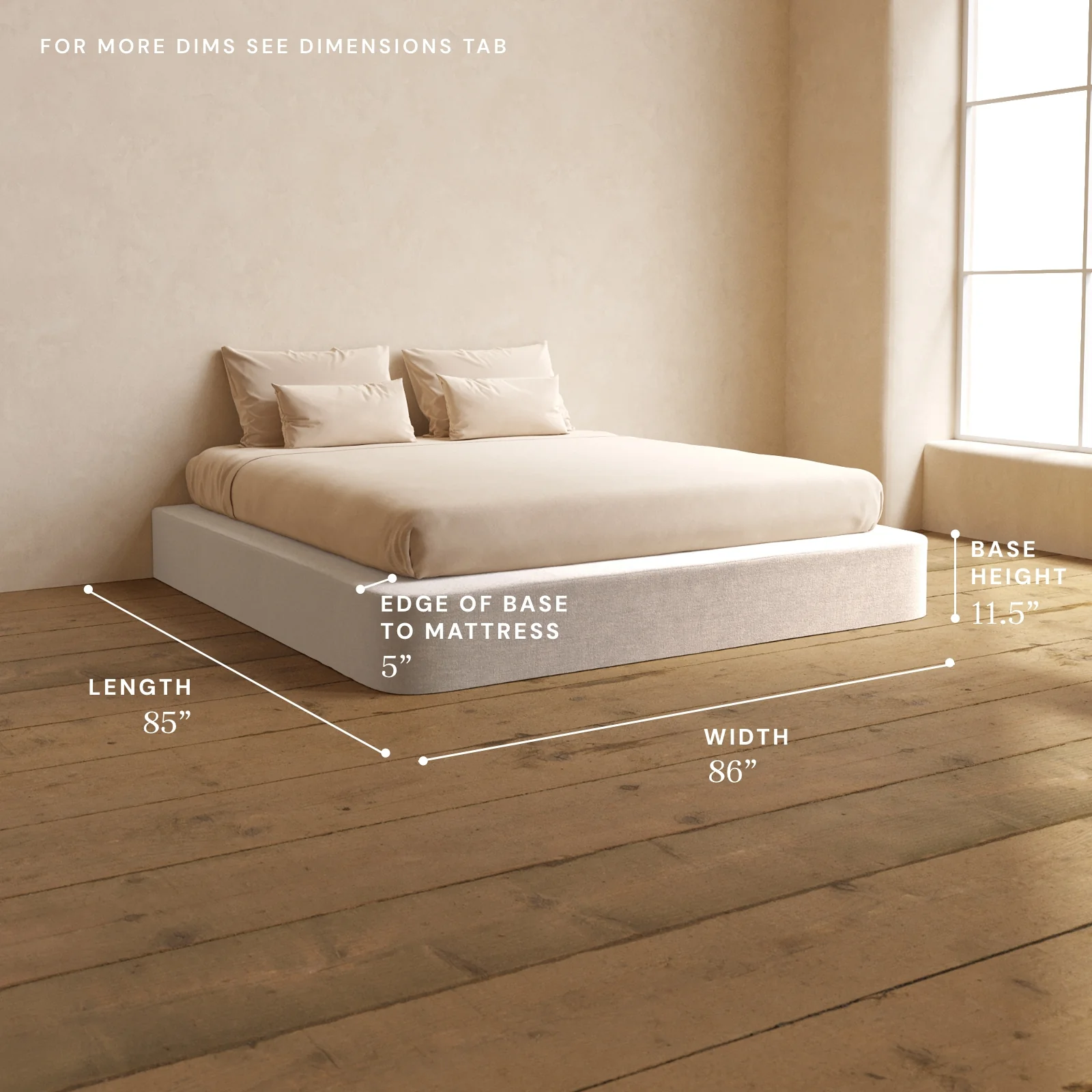 King Upholstered Platform Bed | Mod Velvet in Mist - Image 5