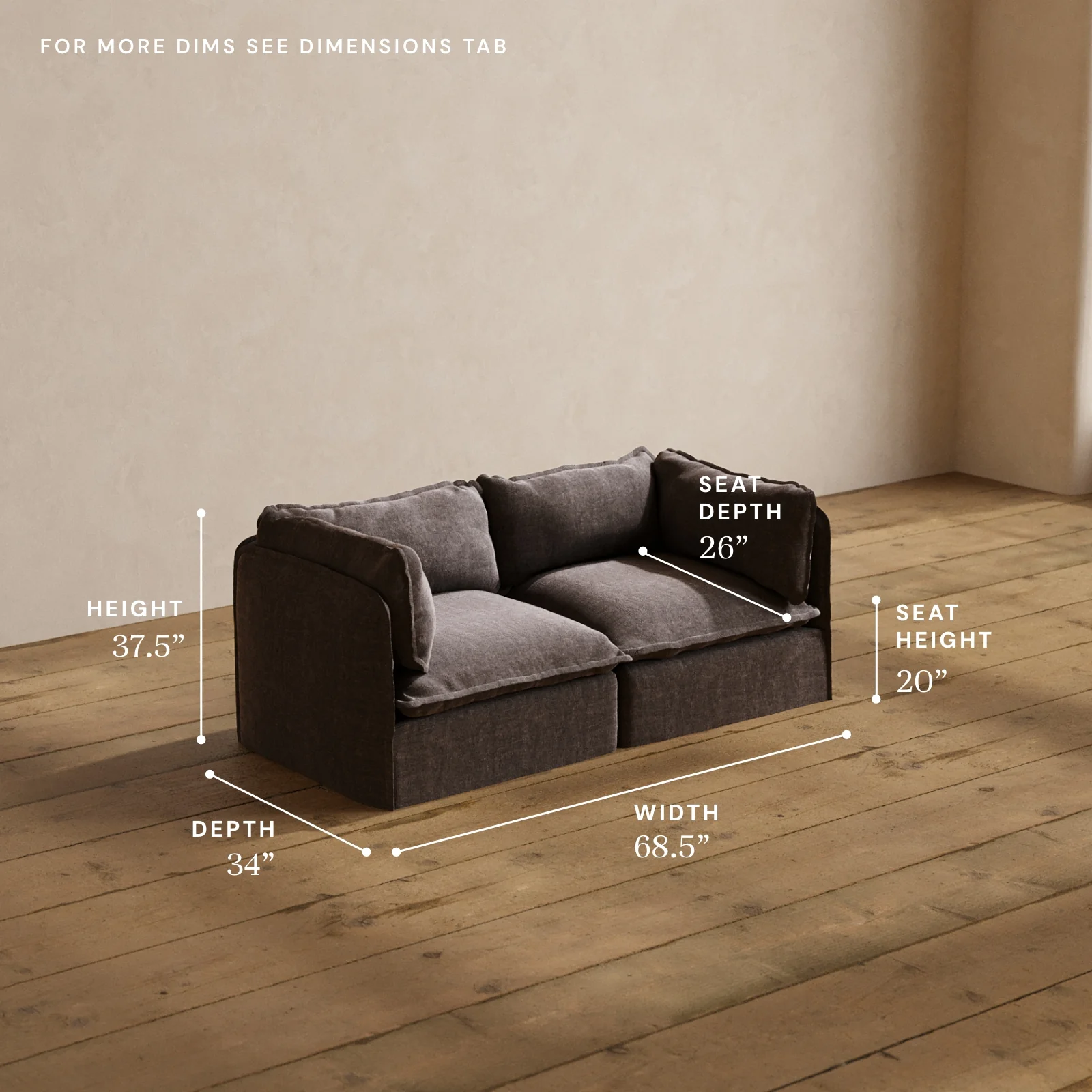 Modular Washable 2-Seater in Caviar | Memorix+ Seat | Contour Pillow - Image 5