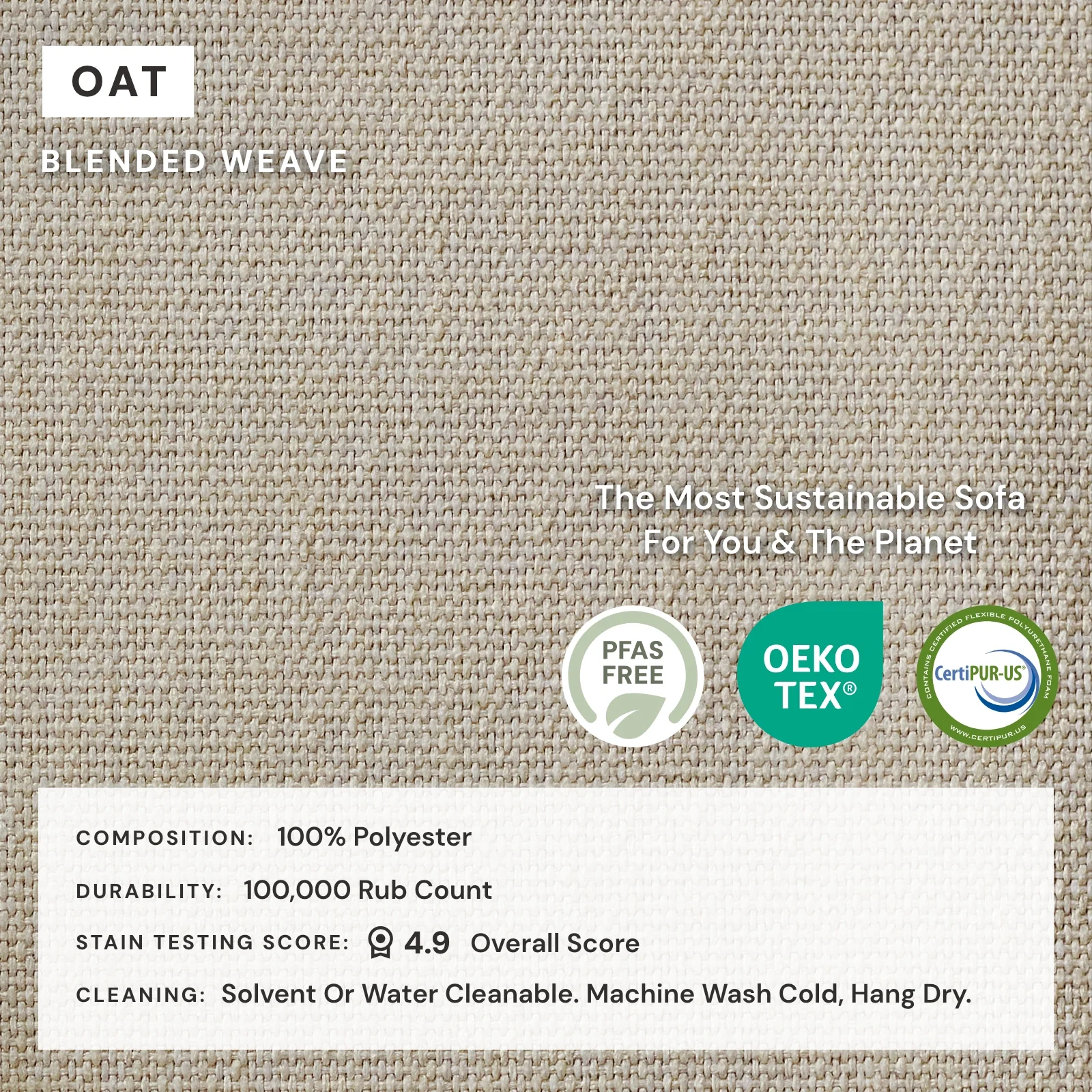 Modular Washable 2-Seater + Ottoman in Oat | Deluxe+ Seat | Cloud Pillow - Image 4