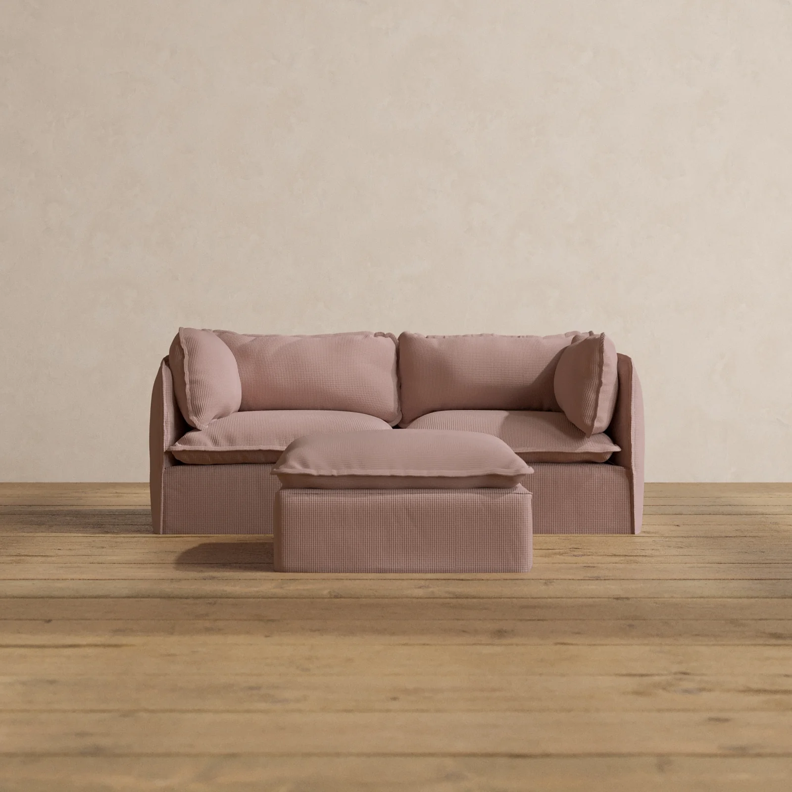 Modular Washable 2-Seater + Ottoman in Sakura | Memorix+ Seat | Contour Pillow