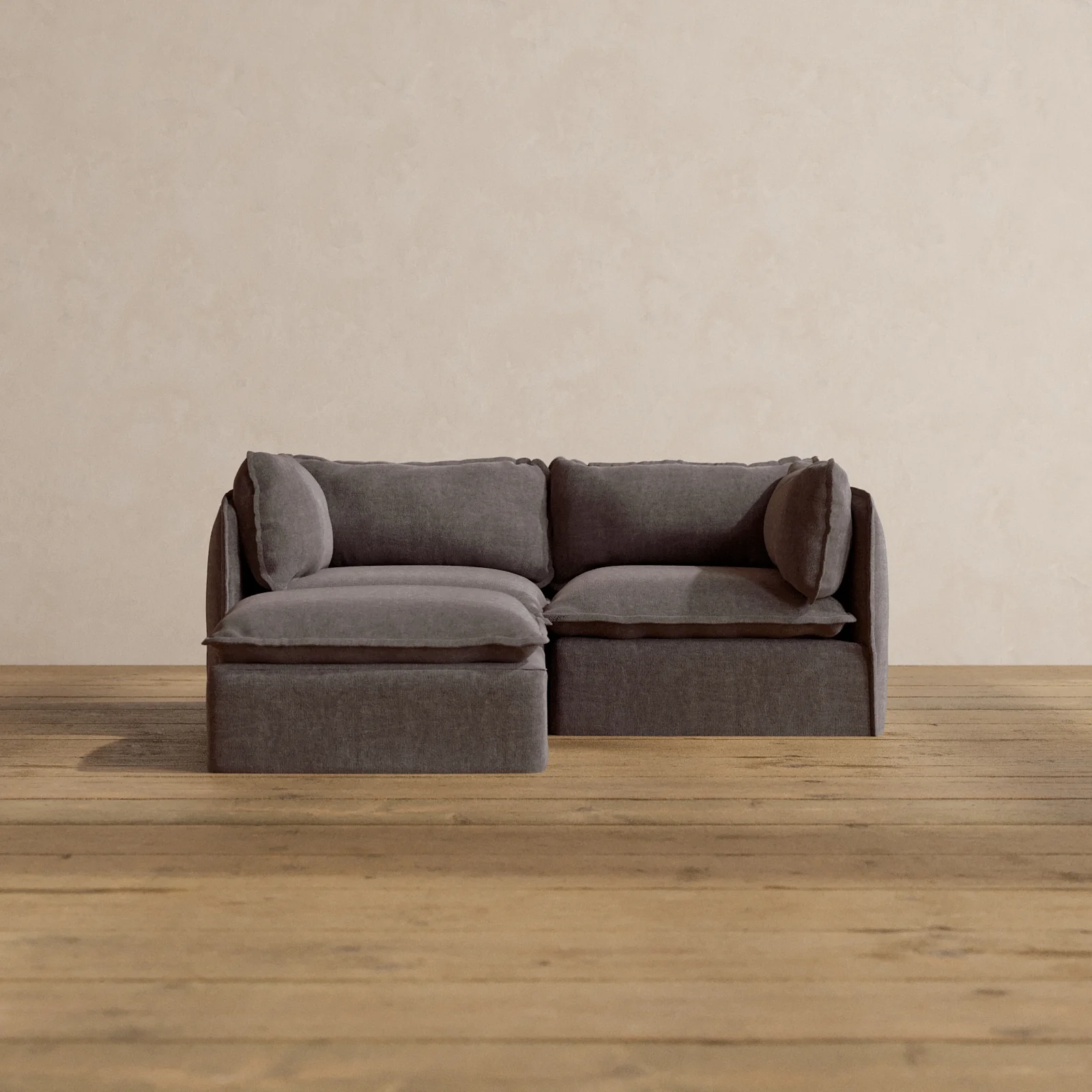 Modular Washable 2-Seater Sectional in Caviar | Memorix+ Seat | Contour Pillow