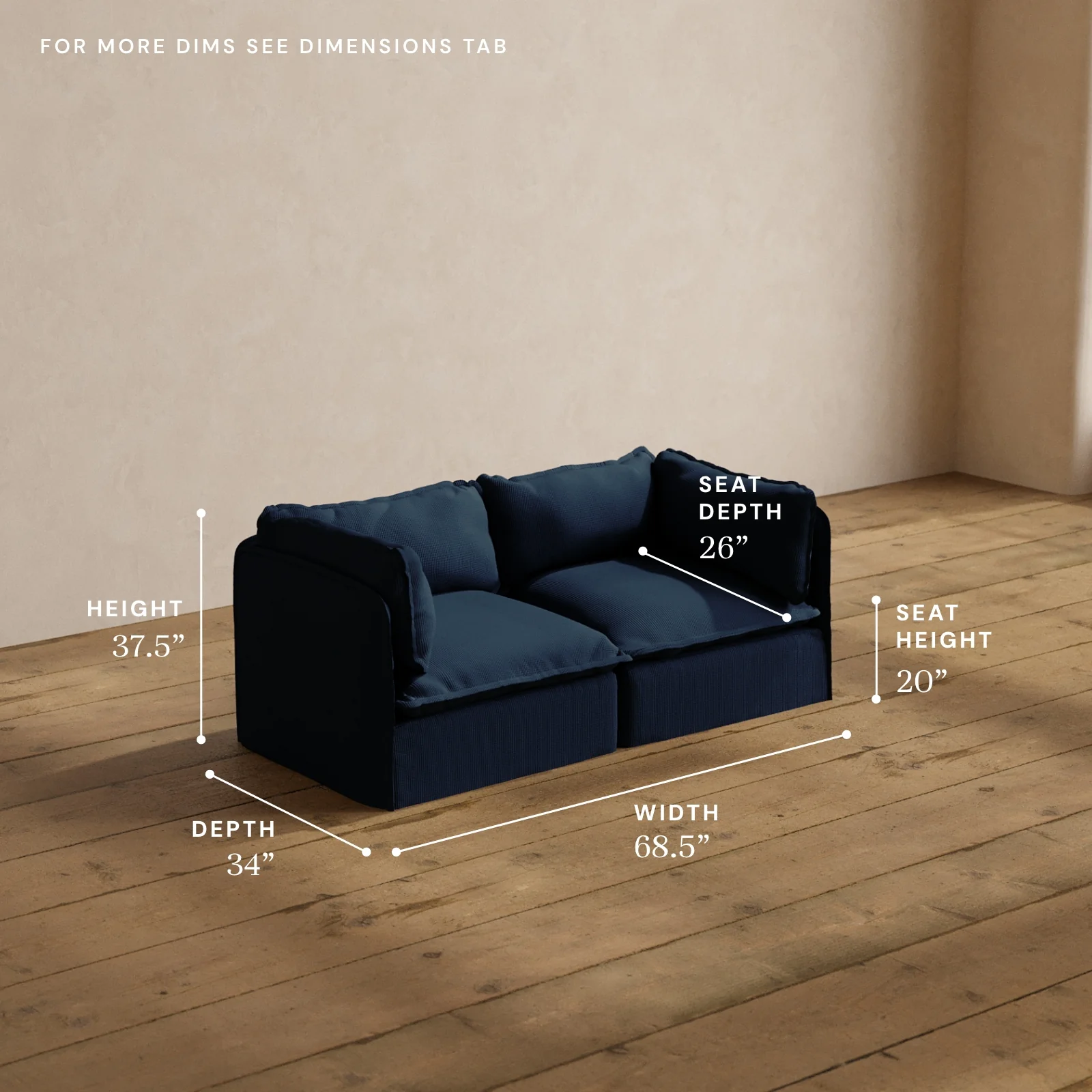 Modular Washable 2-Seater in Sumi | Memorix+ Seat | Contour Pillow - Image 5
