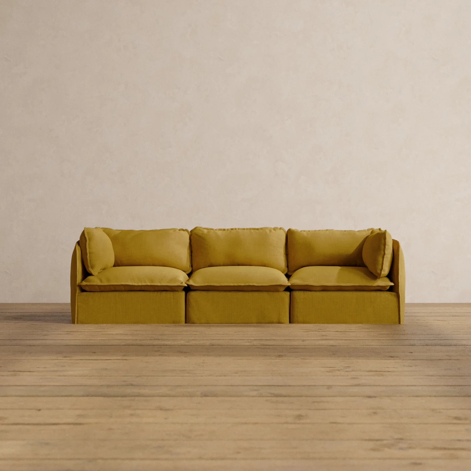 Modular Washable 3-Seater in Kiiro | Memorix+ Seat | Contour Pillow