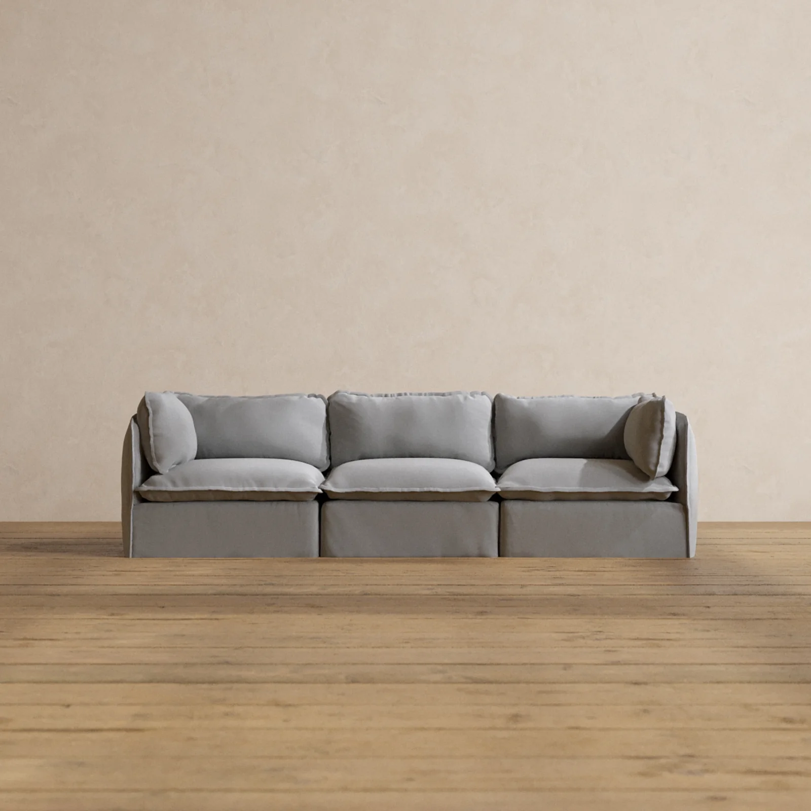 Modular Washable 3-Seater in Pumice | Memorix+ Seat | Contour Pillow