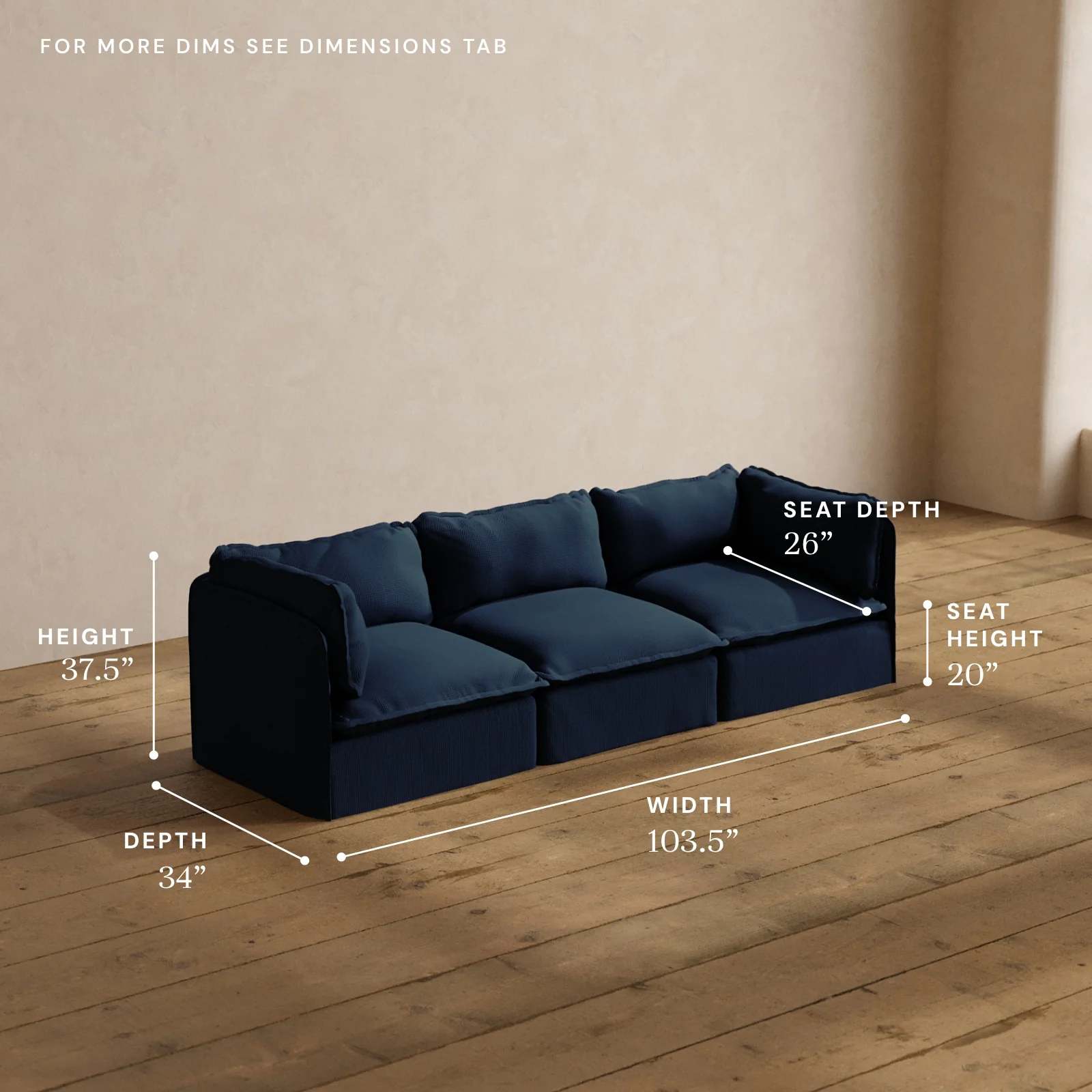 Modular Washable 3-Seater in Sumi | Memorix+ Seat | Contour Pillow - Image 5