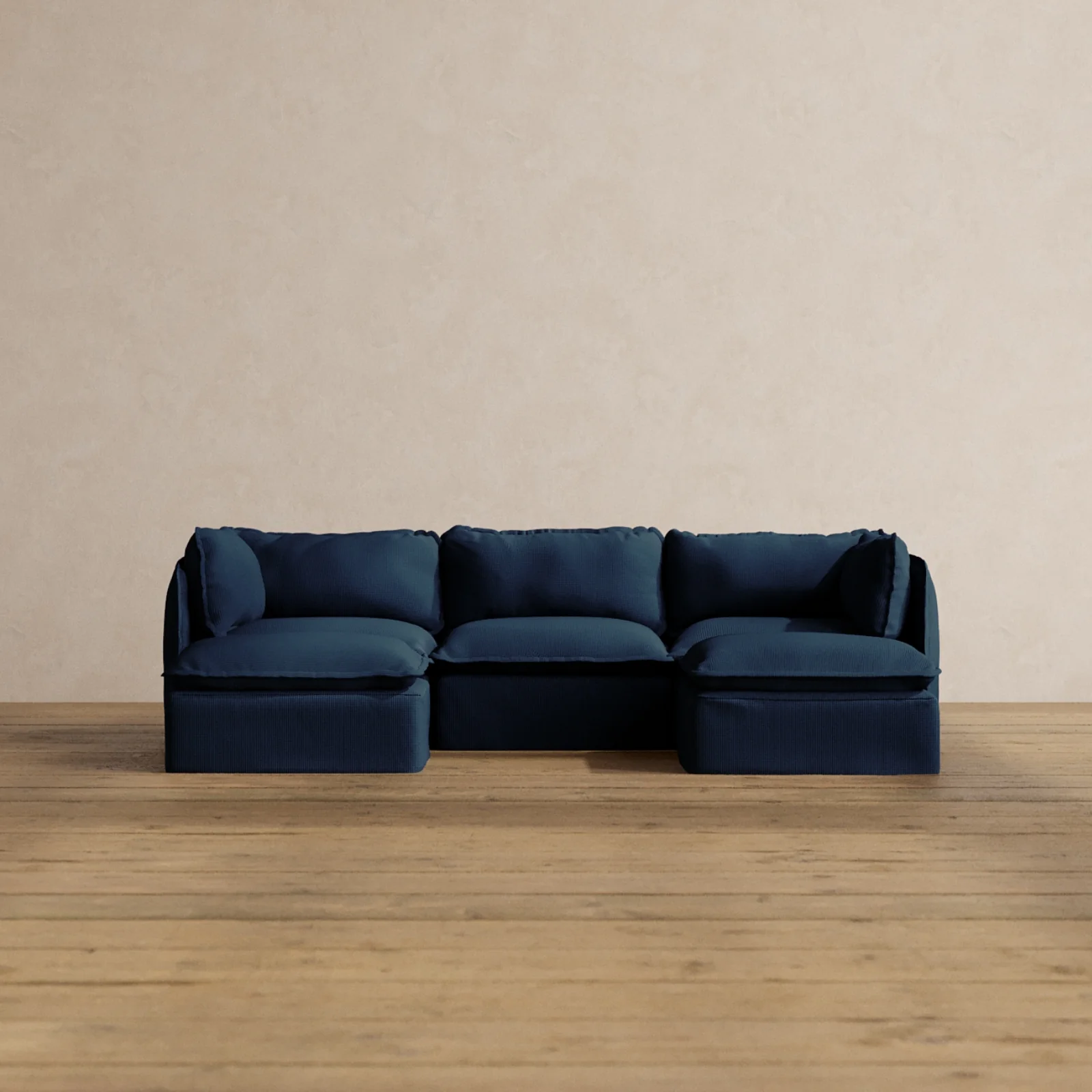 Modular Washable 3-Seater U-Sectional in Sumi | Memorix+ Seat | Contour Pillow