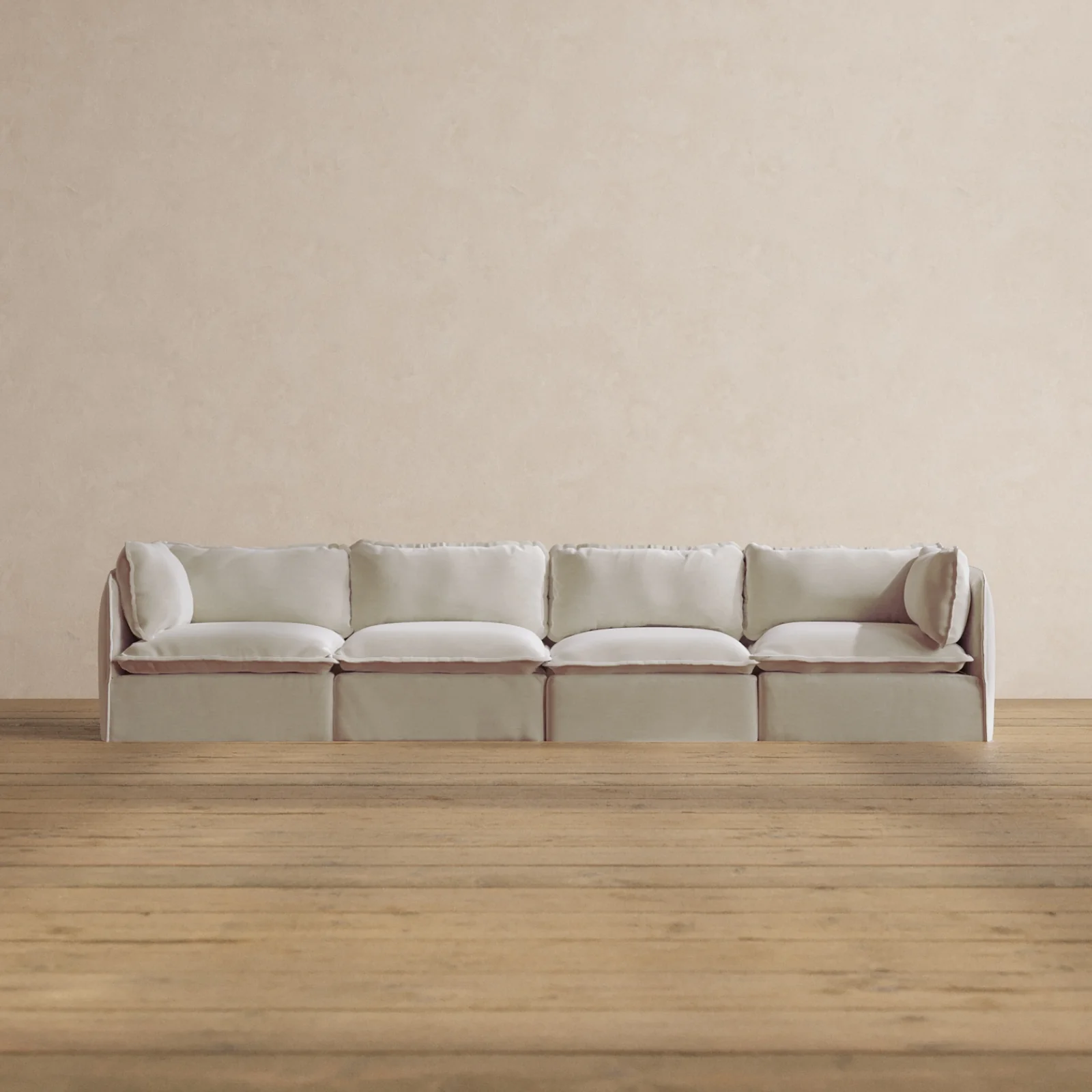 Modular Washable 4-Seater in Coco | Deluxe+ Seat | Cloud Pillow