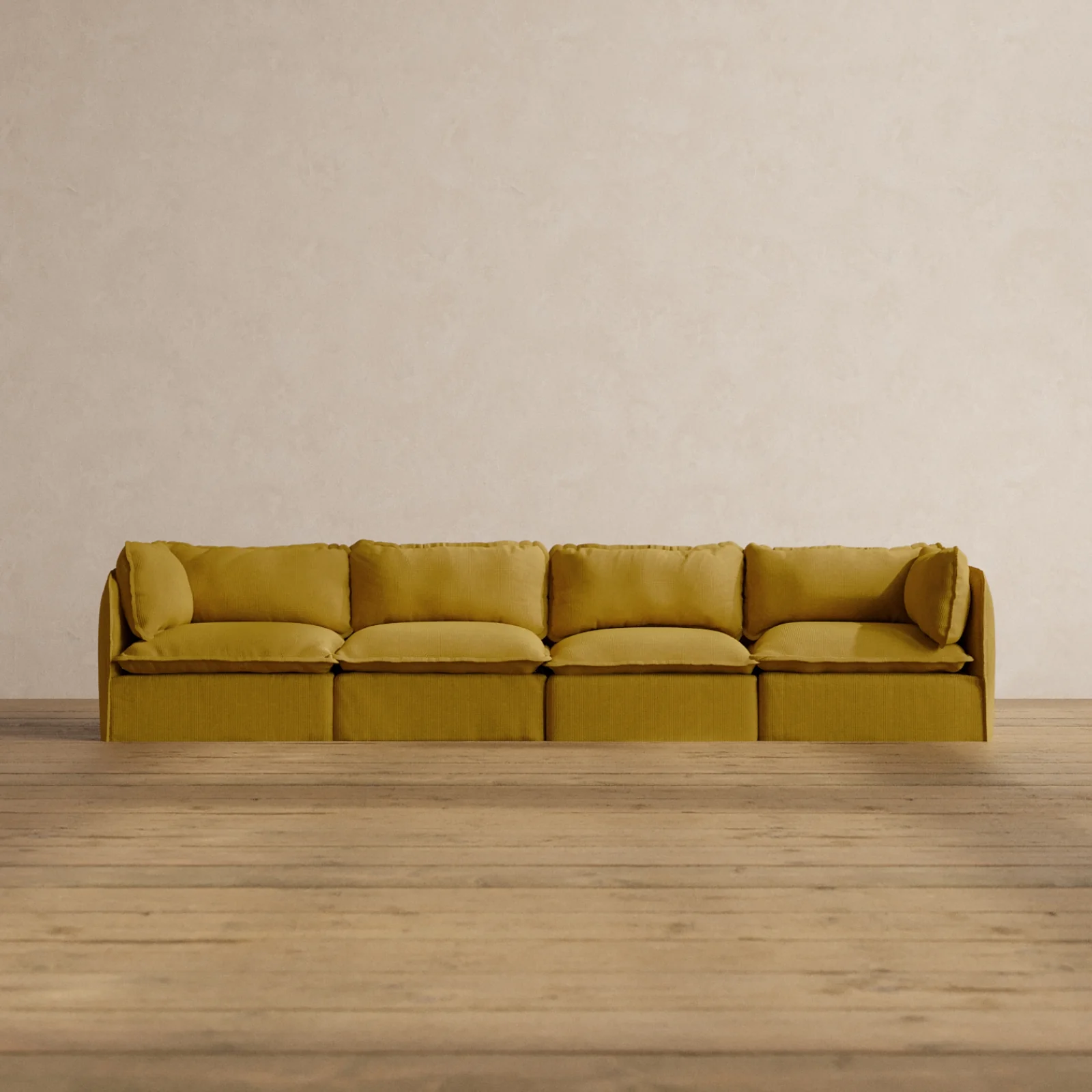 Modular Washable 4-Seater in Kiiro | Deluxe+ Seat | Cloud Pillow