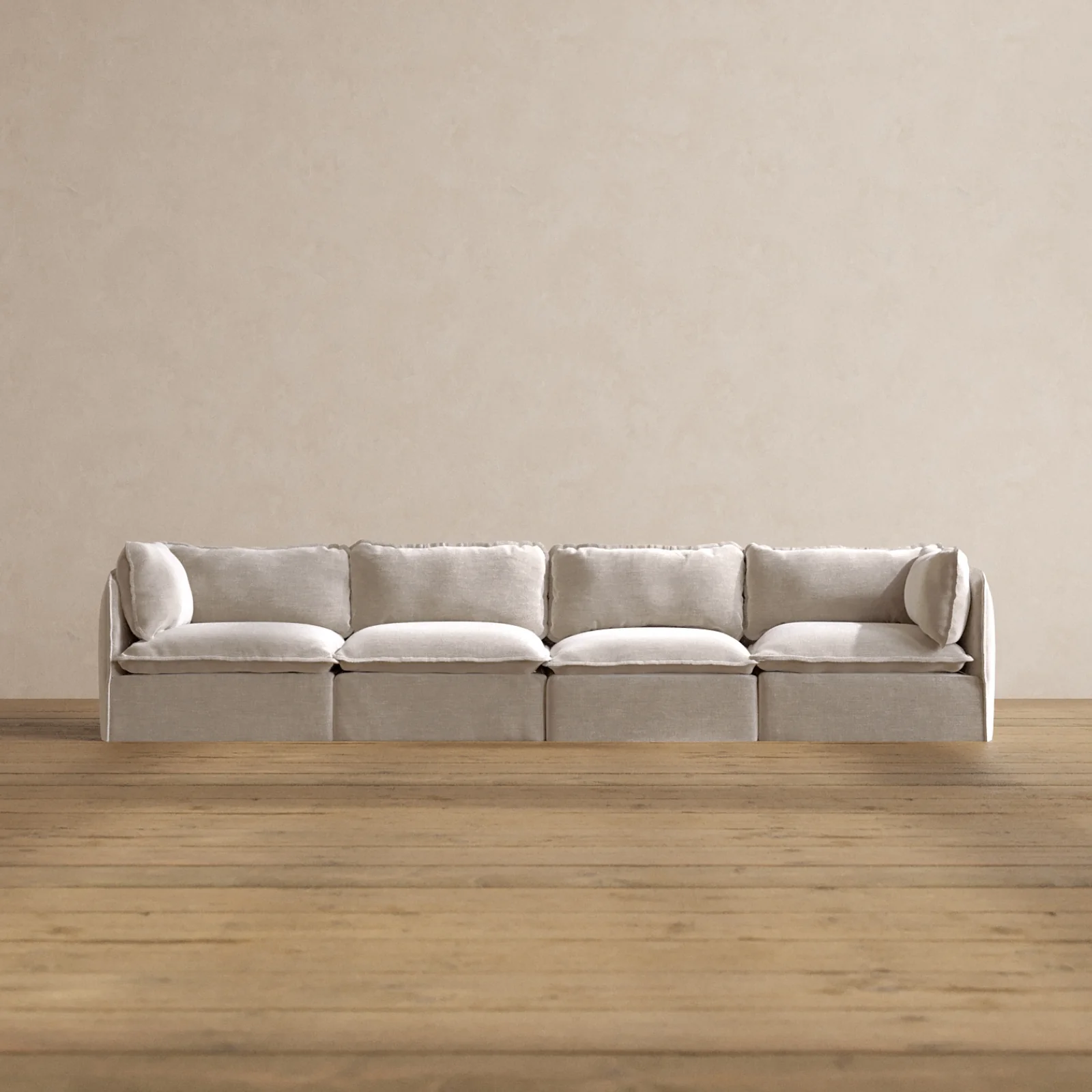 Modular Washable 4-Seater in Mist | Deluxe+ Seat | Cloud Pillow