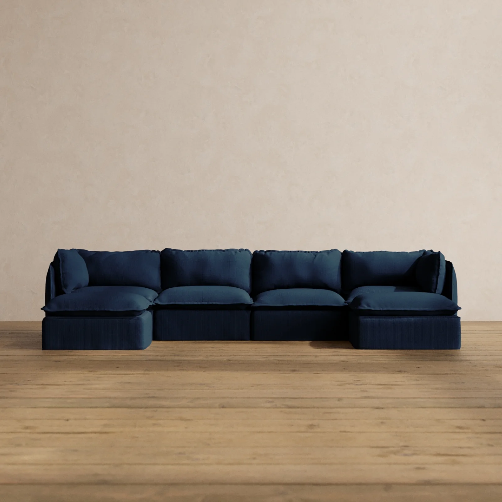Modular Washable 4-Seater U-Sectional in Sumi | Memorix+ Seat | Contour Pillow