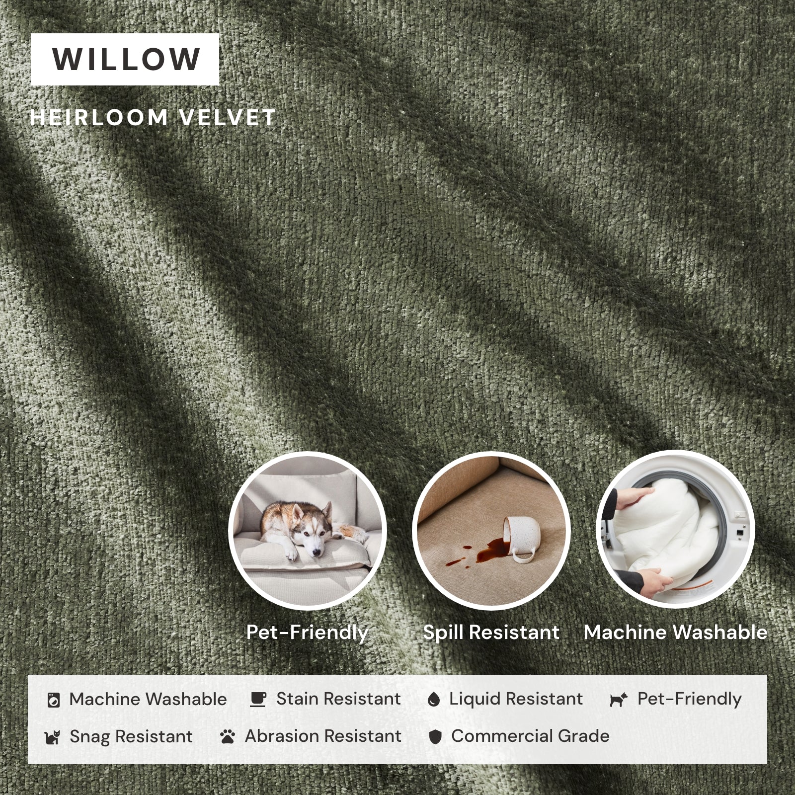 Modular Washable 4-Seater in Willow | Deluxe+ Seat | Cloud Pillow - Image 3