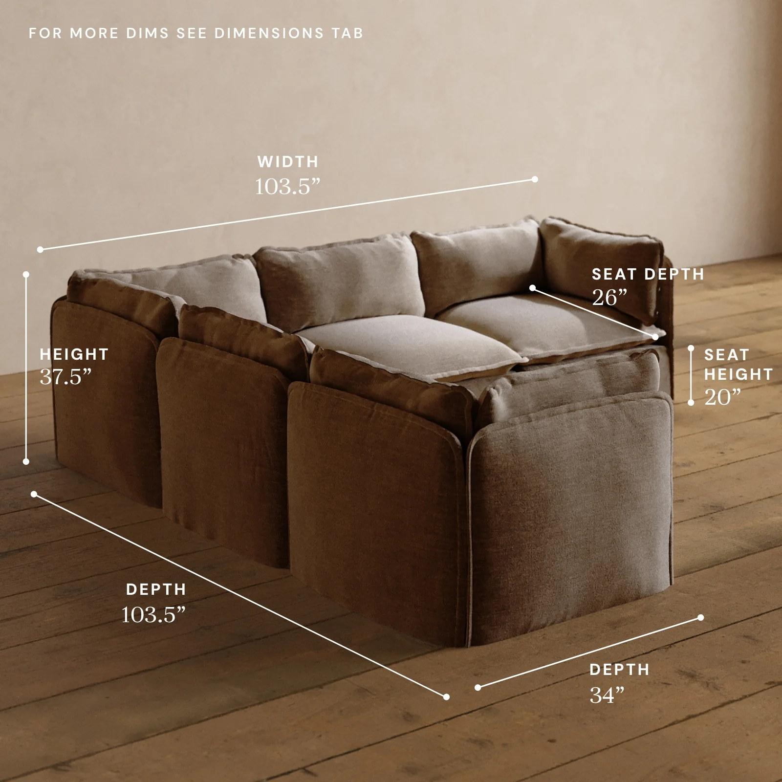 Modular Washable 5-Seater Corner Sectional in Mist | Memorix+ Seat | Contour Pillow - Image 5