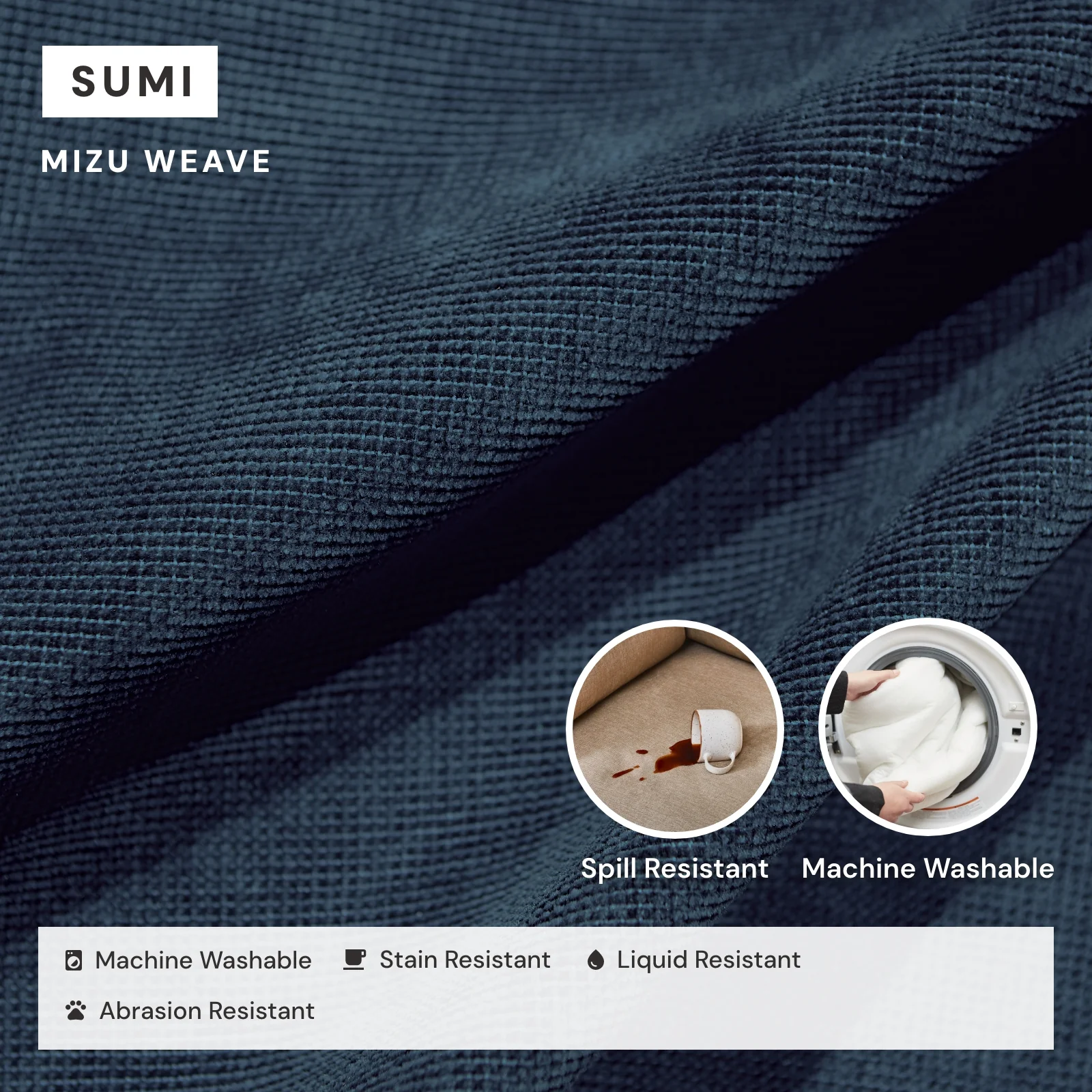 Modular Washable 5-Seater Corner Sectional in Sumi | Memorix+ Seat | Contour Pillow - Image 3