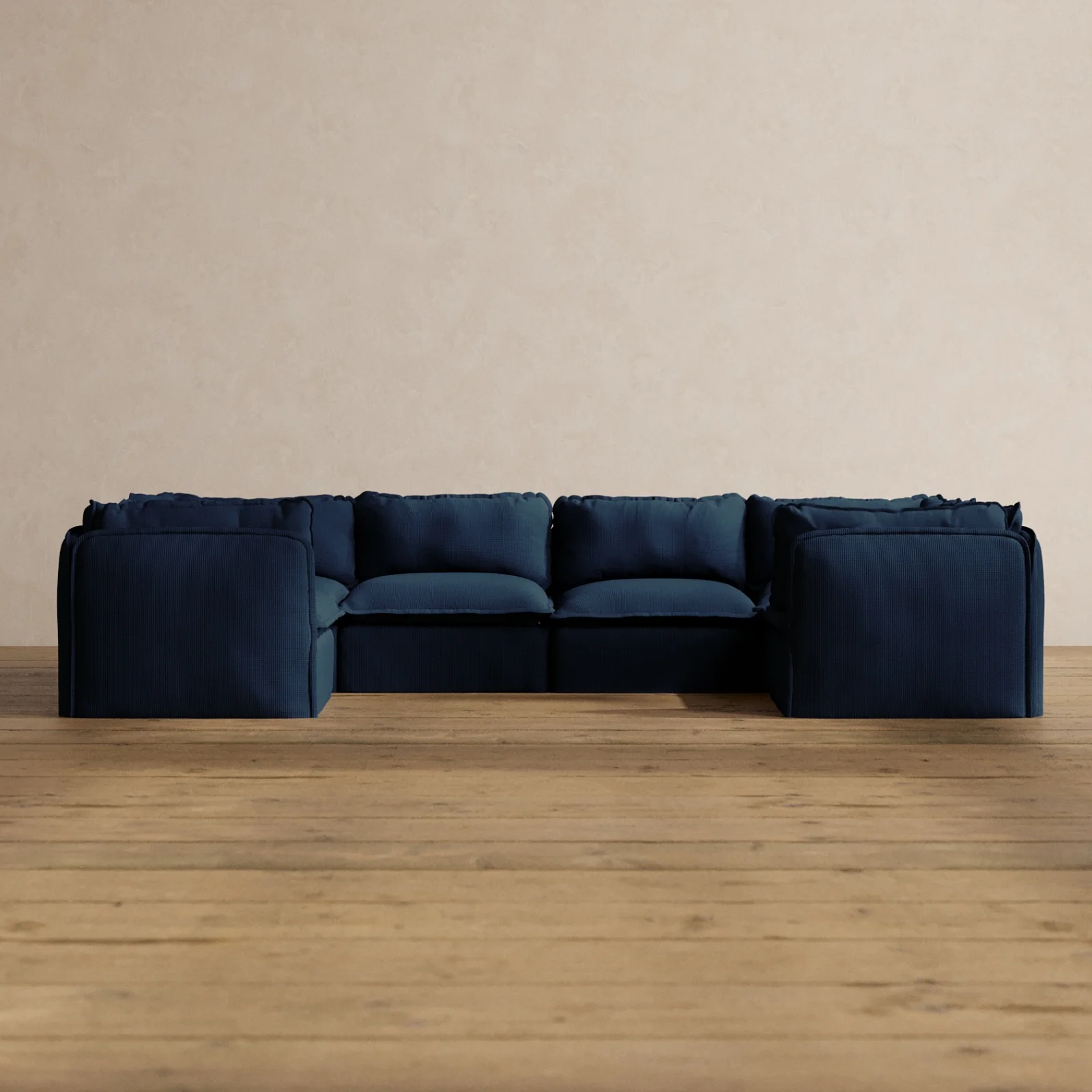 Modular Washable 6-Seater U-Sectional in Sumi | Memorix+ Seat | Contour Pillow