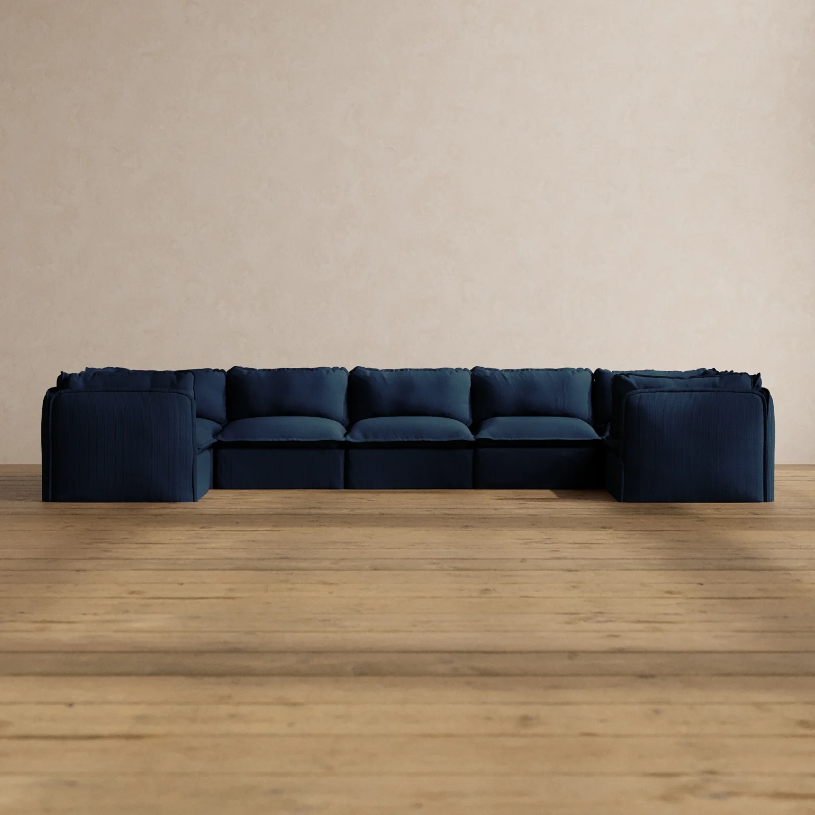 Modular Washable 7-Seater U-Sectional in Sumi | Memorix+ Seat | Contour Pillow