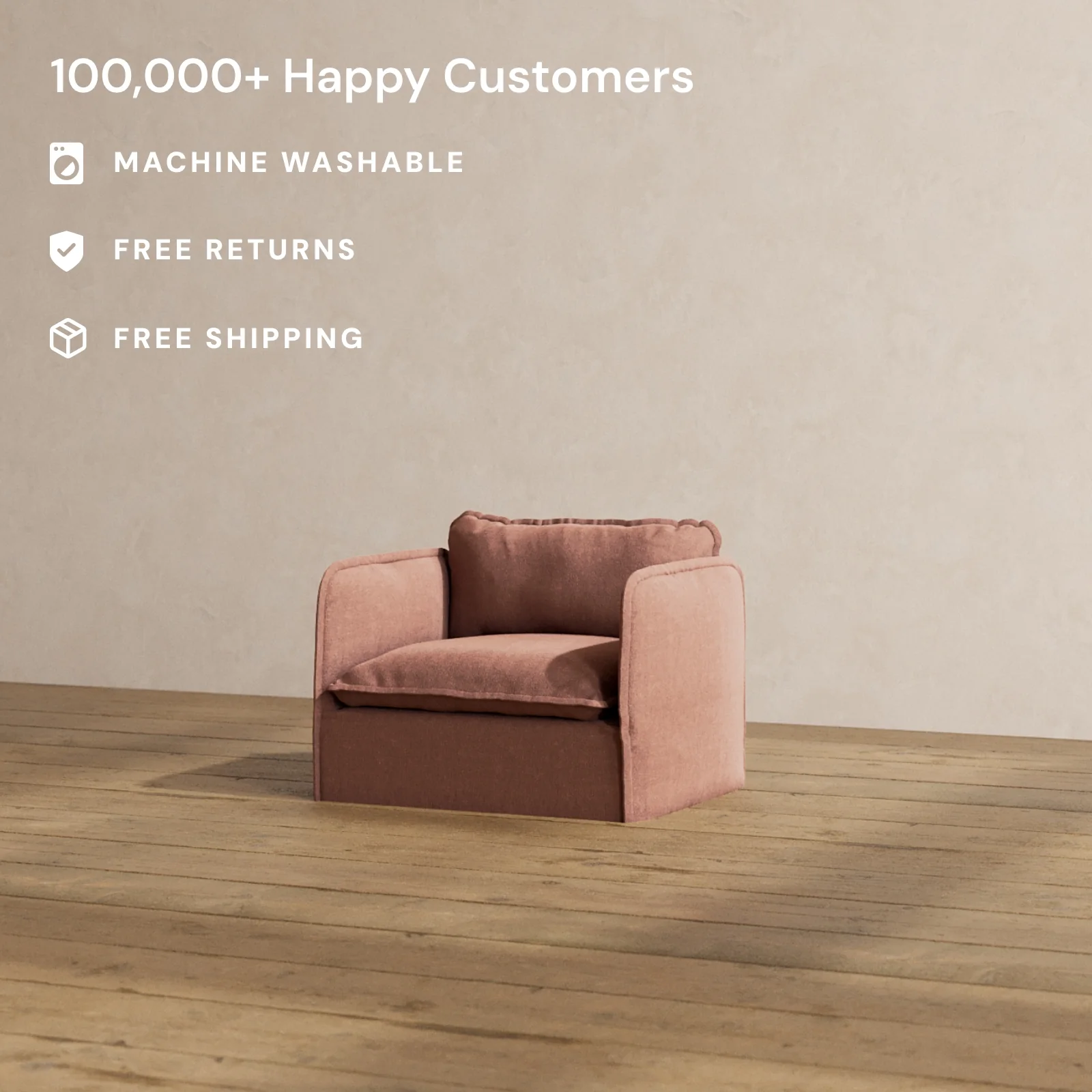 Modular Washable Armchair in Chestnut | Deluxe+ Seat | Cloud Pillow - Image 2