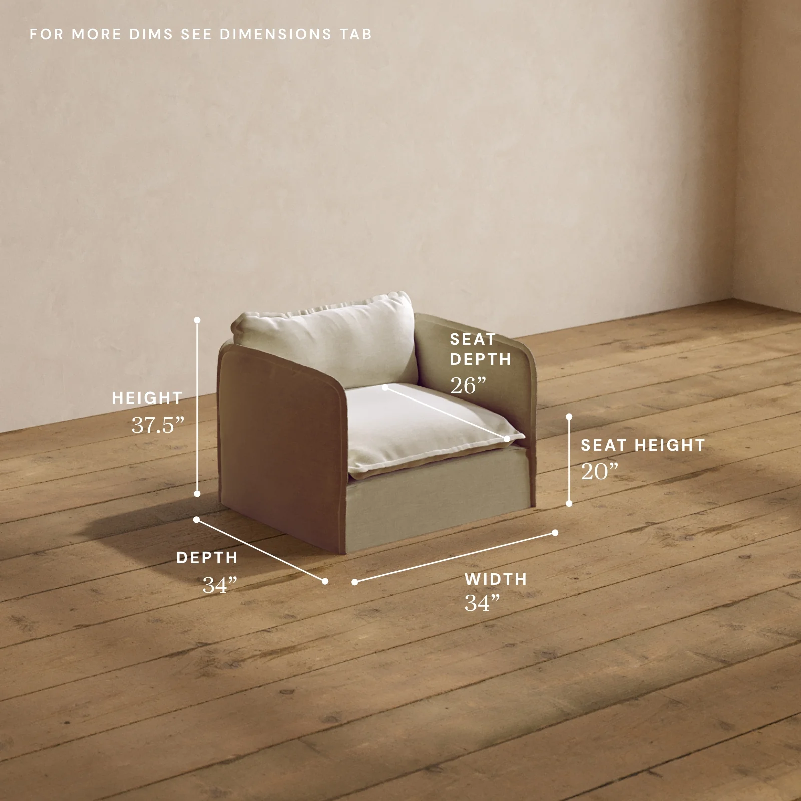 Modular Washable Armchair in Coco | Deluxe+ Seat | Cloud Pillow - Image 5