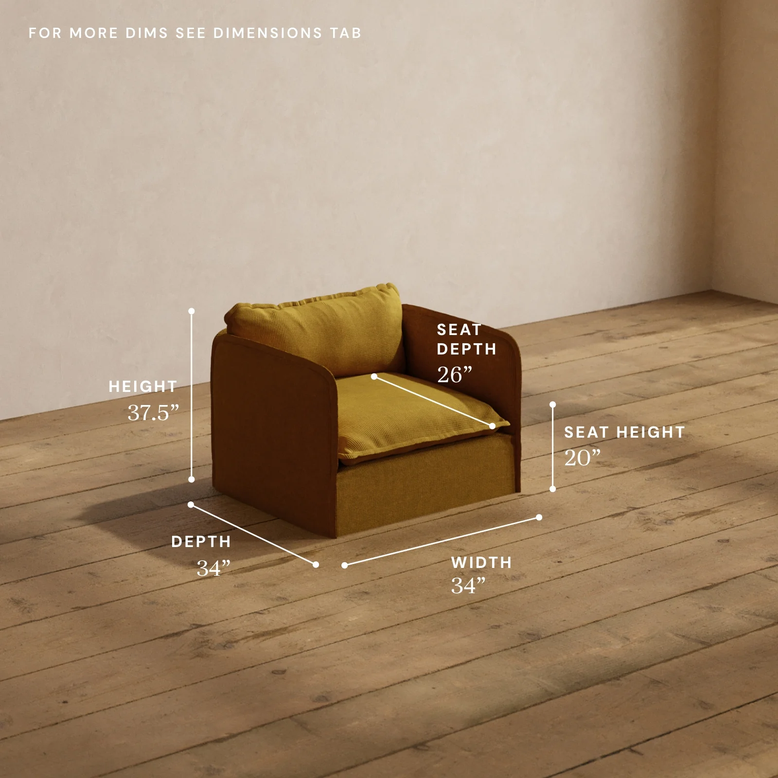 Modular Washable Armchair in Kiiro | Memorix+ Seat | Contour Pillow - Image 5