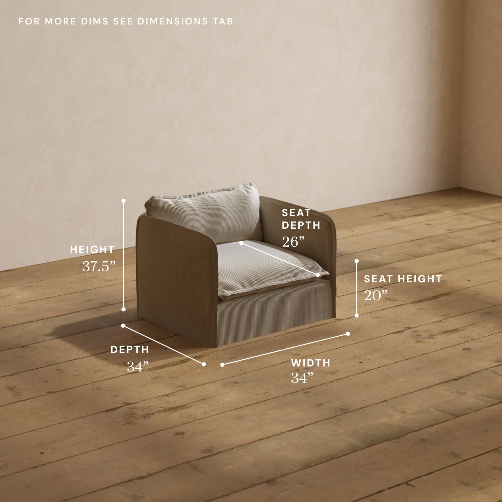 Modular Washable Armchair in Milk | Memorix+ Seat | Contour Pillow - Image 5