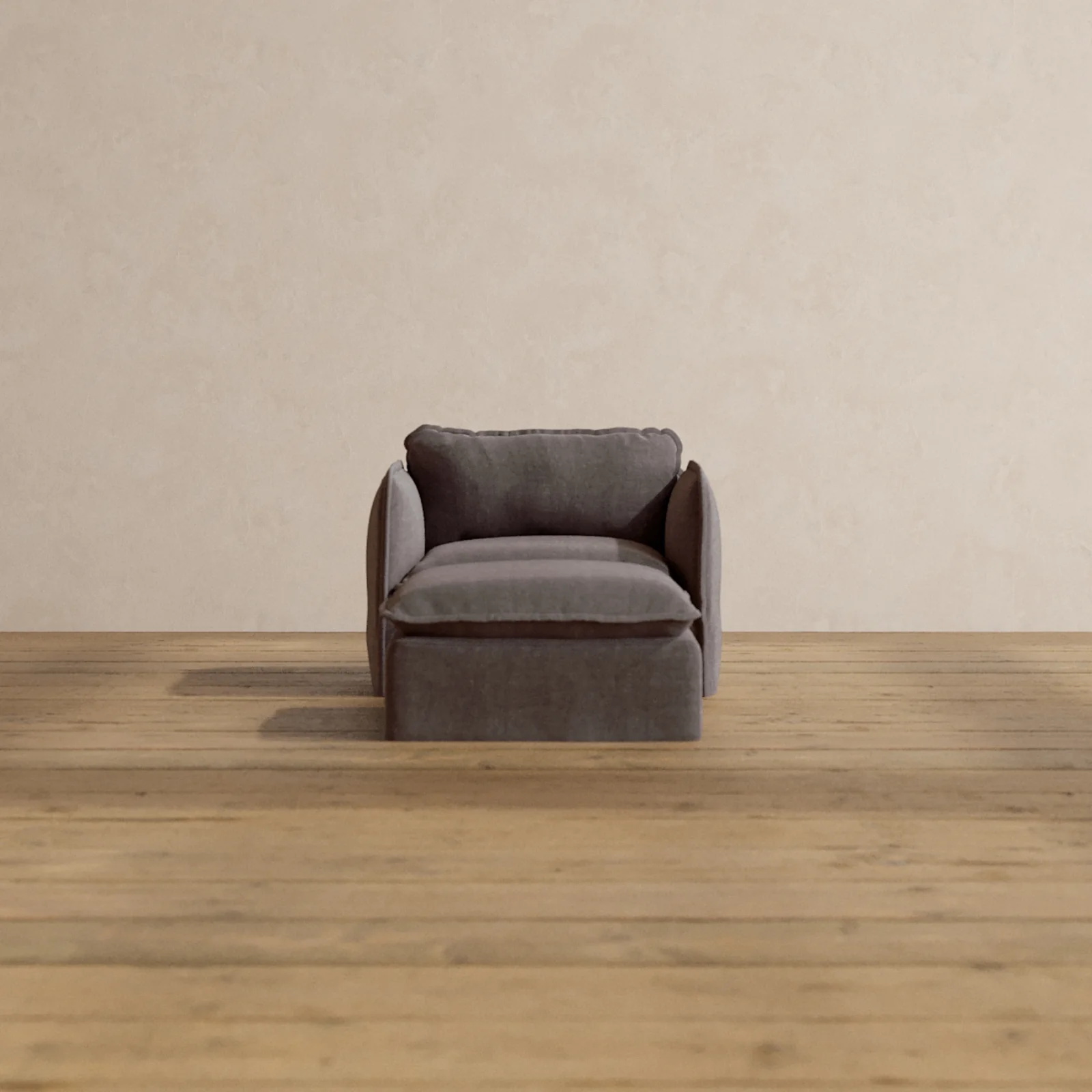Modular Washable Armchair + Ottoman in Caviar | Memorix+ Seat | Contour Pillow