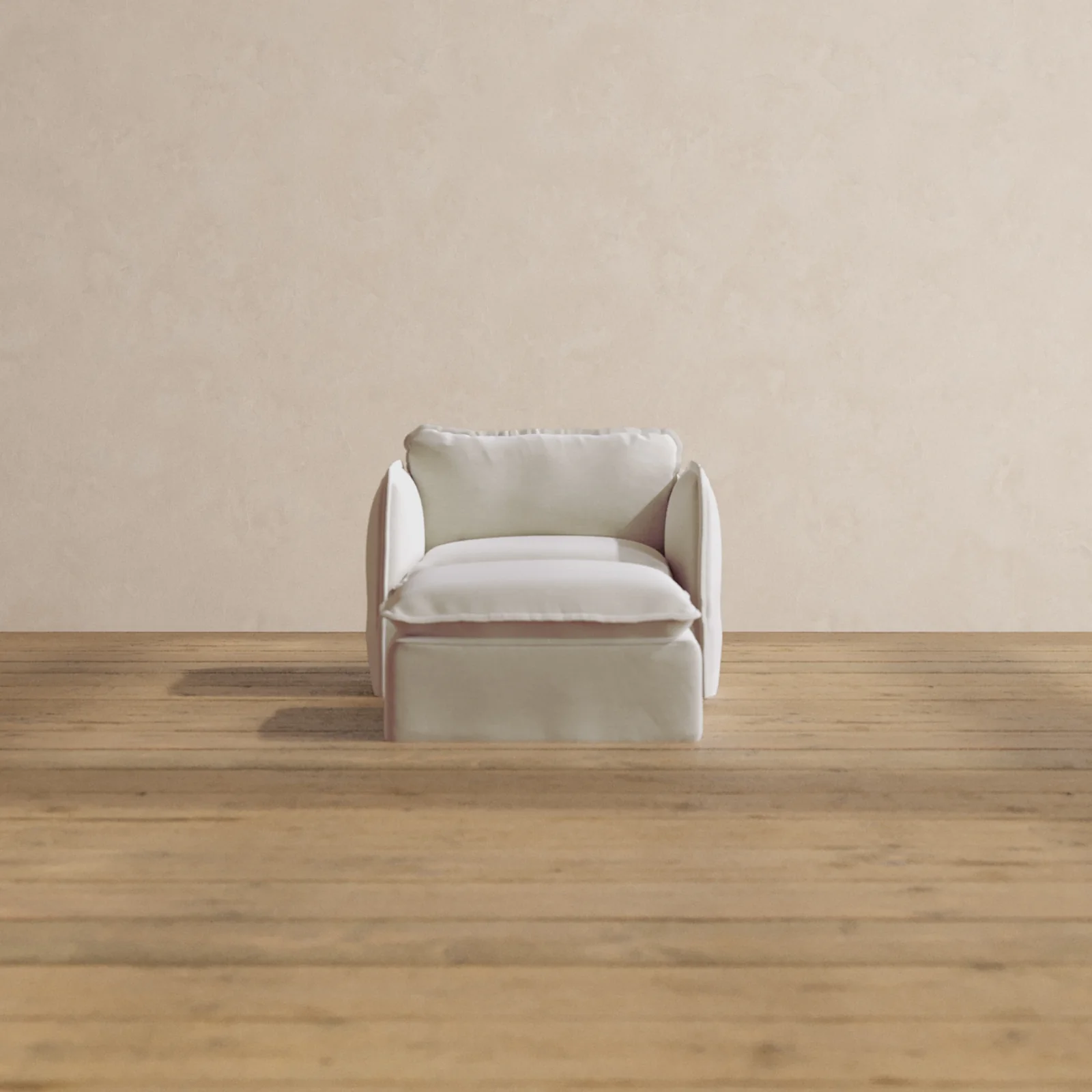 Modular Washable Armchair + Ottoman in Coco | Deluxe+ Seat | Cloud Pillow