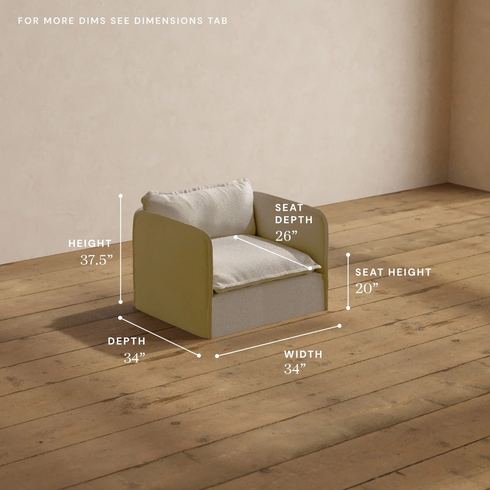 Modular Washable Armchair in Powder | Deluxe+ Seat | Cloud Pillow - Image 5