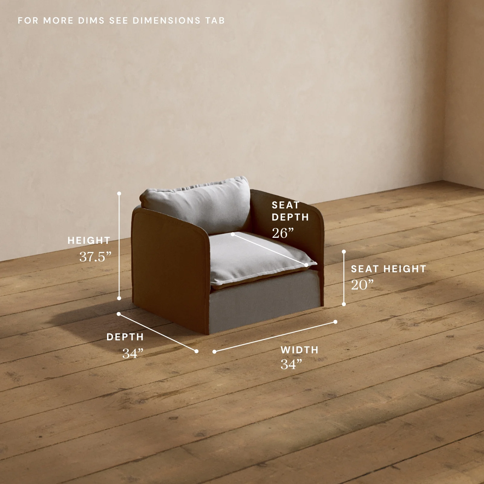 Modular Washable Armchair in Pumice | Memorix+ Seat | Contour Pillow - Image 5