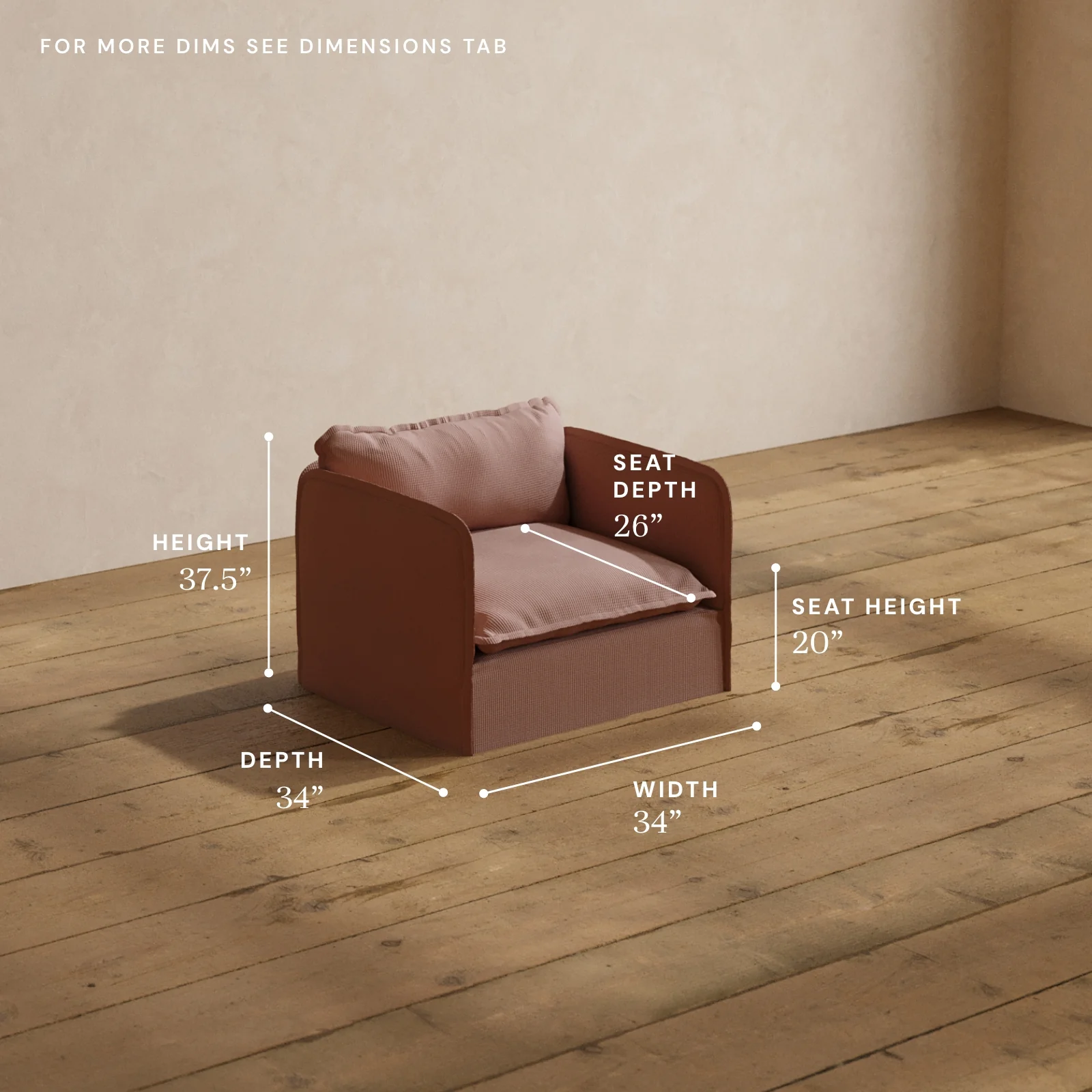 Modular Washable Armchair in Sakura | Deluxe+ Seat | Cloud Pillow - Image 5