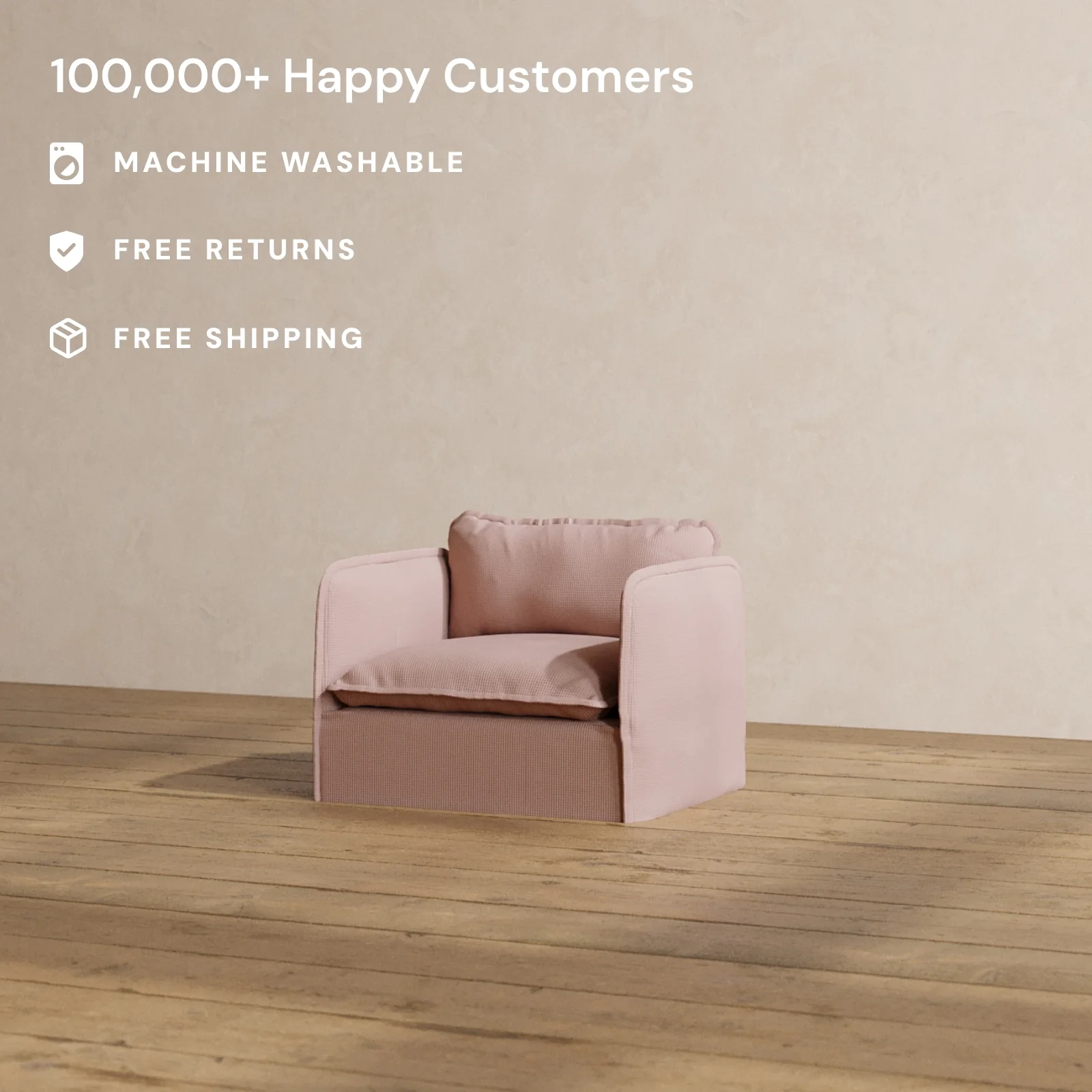 Modular Washable Armchair in Sakura | Memorix+ Seat | Contour Pillow - Image 2