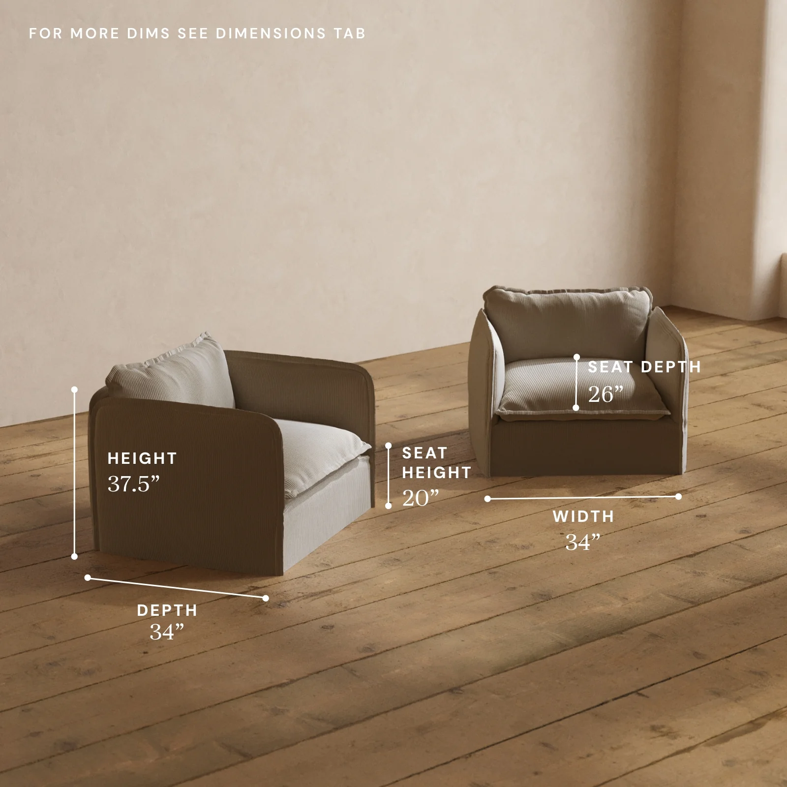 Modular Washable Armchair Set in Milk | Memorix+ Seat | Contour Pillow - Image 5