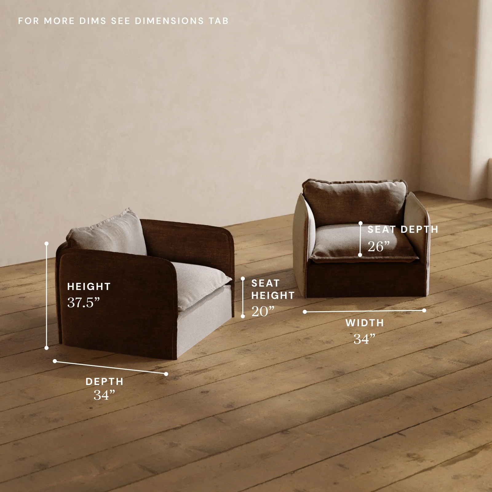 Modular Washable Armchair Set in Mist | Deluxe+ Seat | Cloud Pillow - Image 5