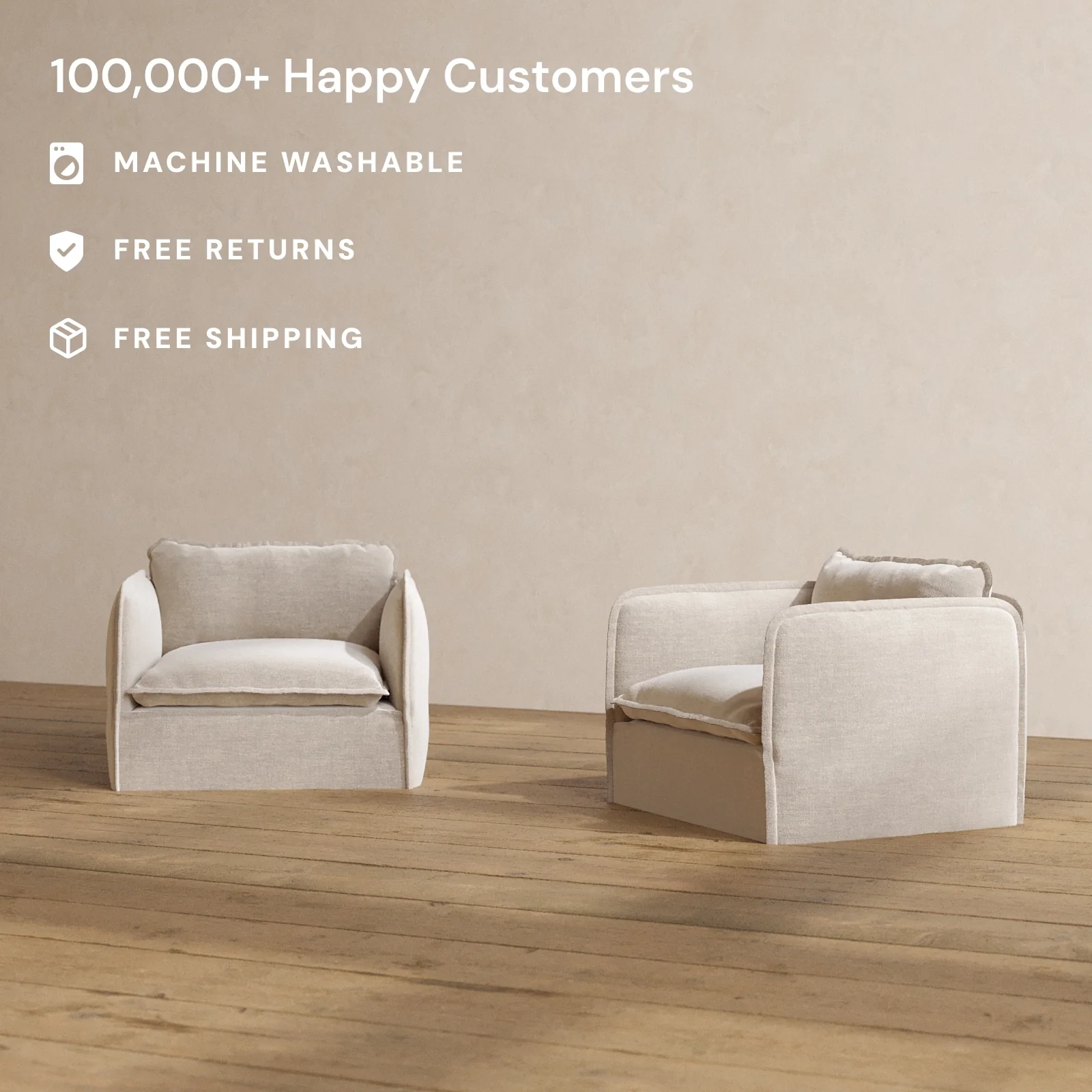 Modular Washable Armchair Set in Mist | Memorix+ Seat | Contour Pillow - Image 2