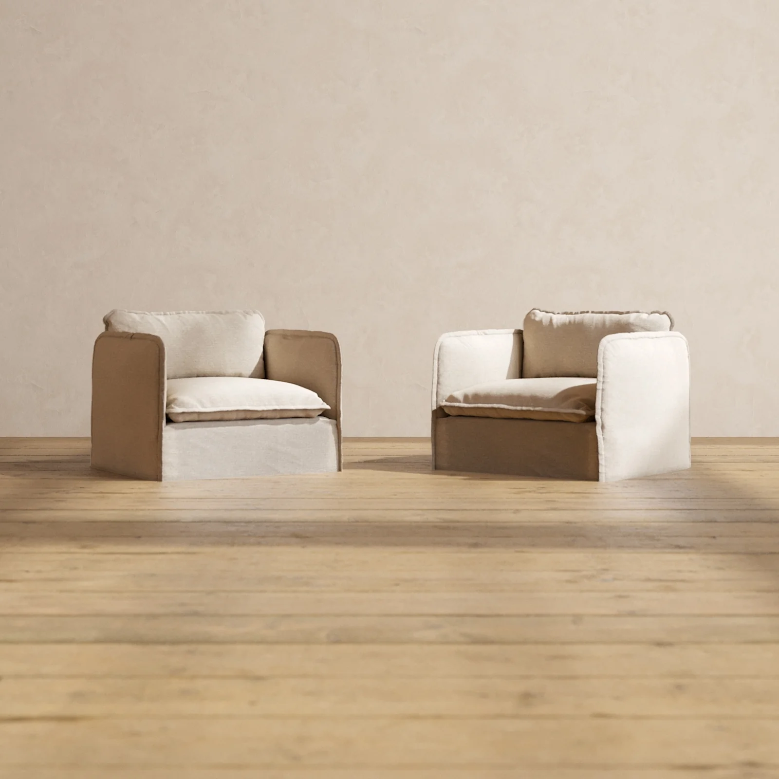 Modular Washable Armchair Set in Oat | Memorix+ Seat | Contour Pillow