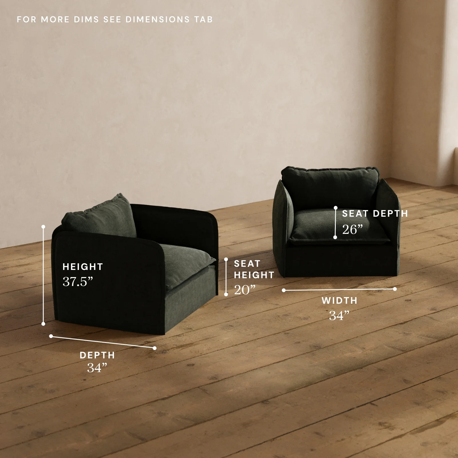 Modular Washable Armchair Set in Olivine | Memorix+ Seat | Contour Pillow - Image 5