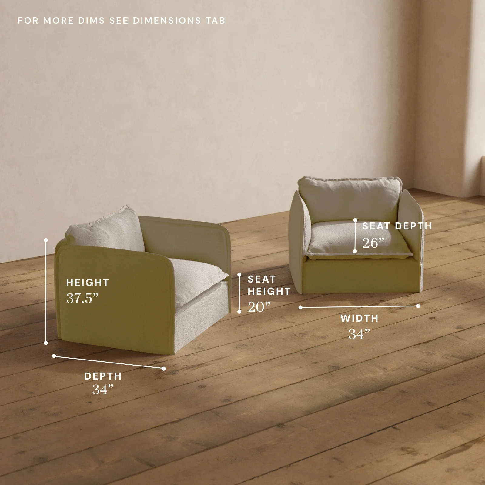 Modular Washable Armchair Set in Powder | Memorix+ Seat | Contour Pillow - Image 5