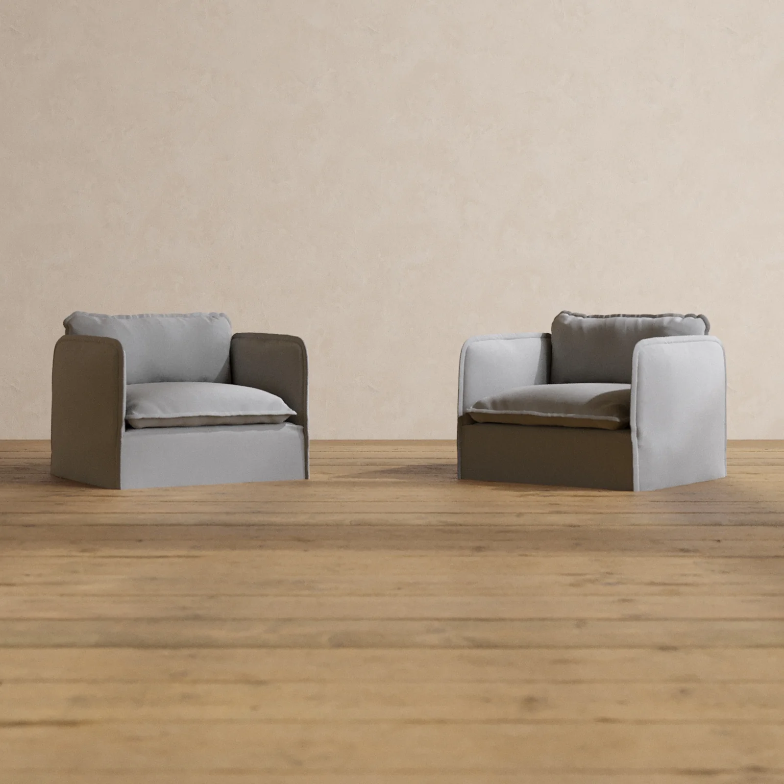 Modular Washable Armchair Set in Pumice | Memorix+ Seat | Contour Pillow
